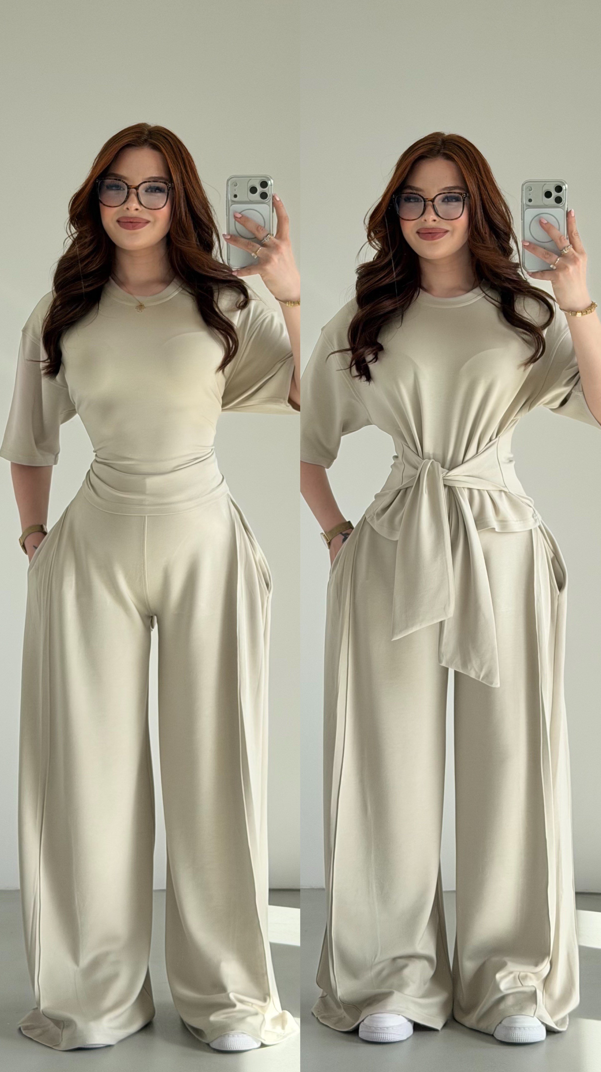 Jesy Bağlamalı Modal Takım Bej