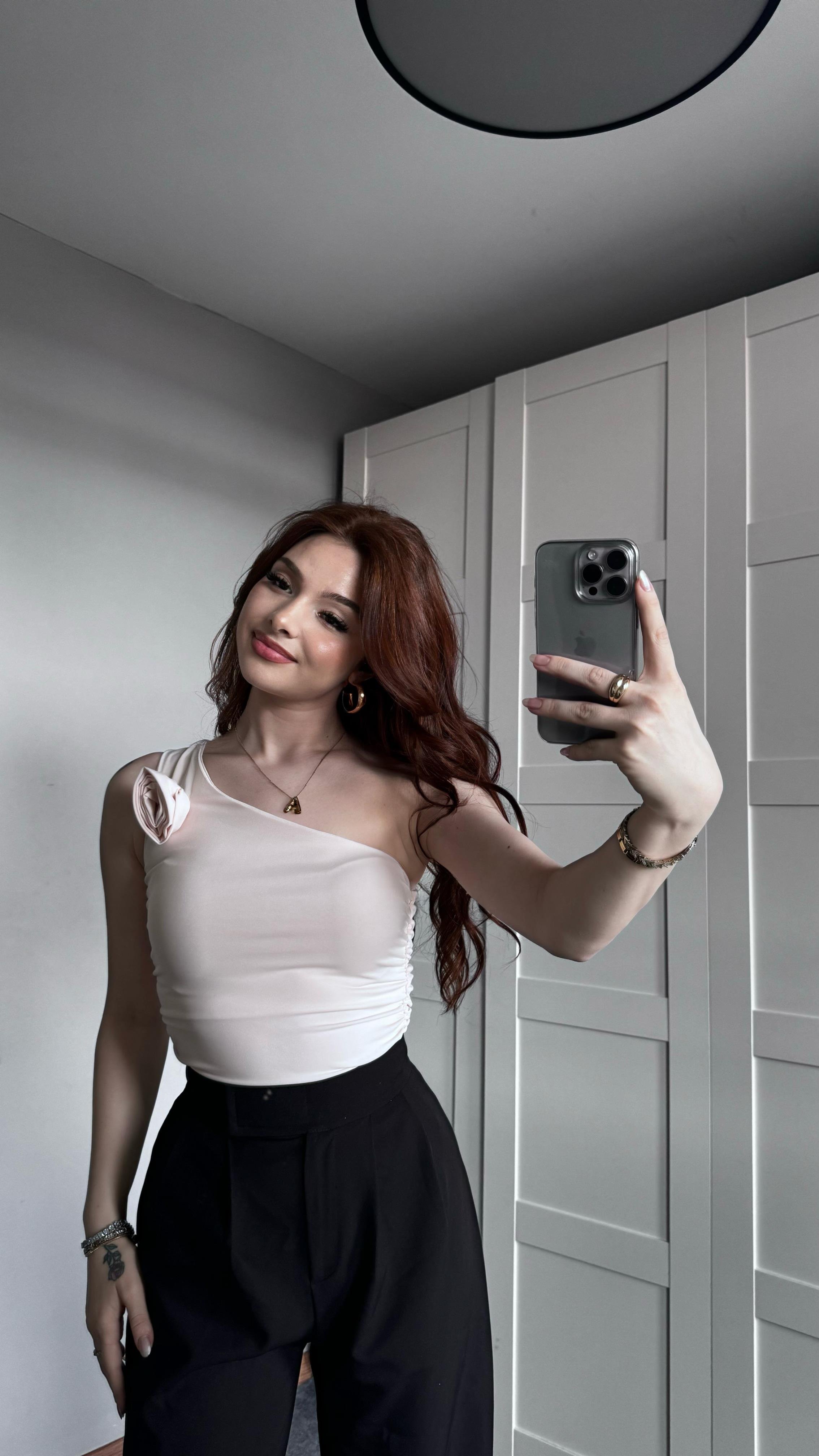 Gül Broş Tek Kol Pudra