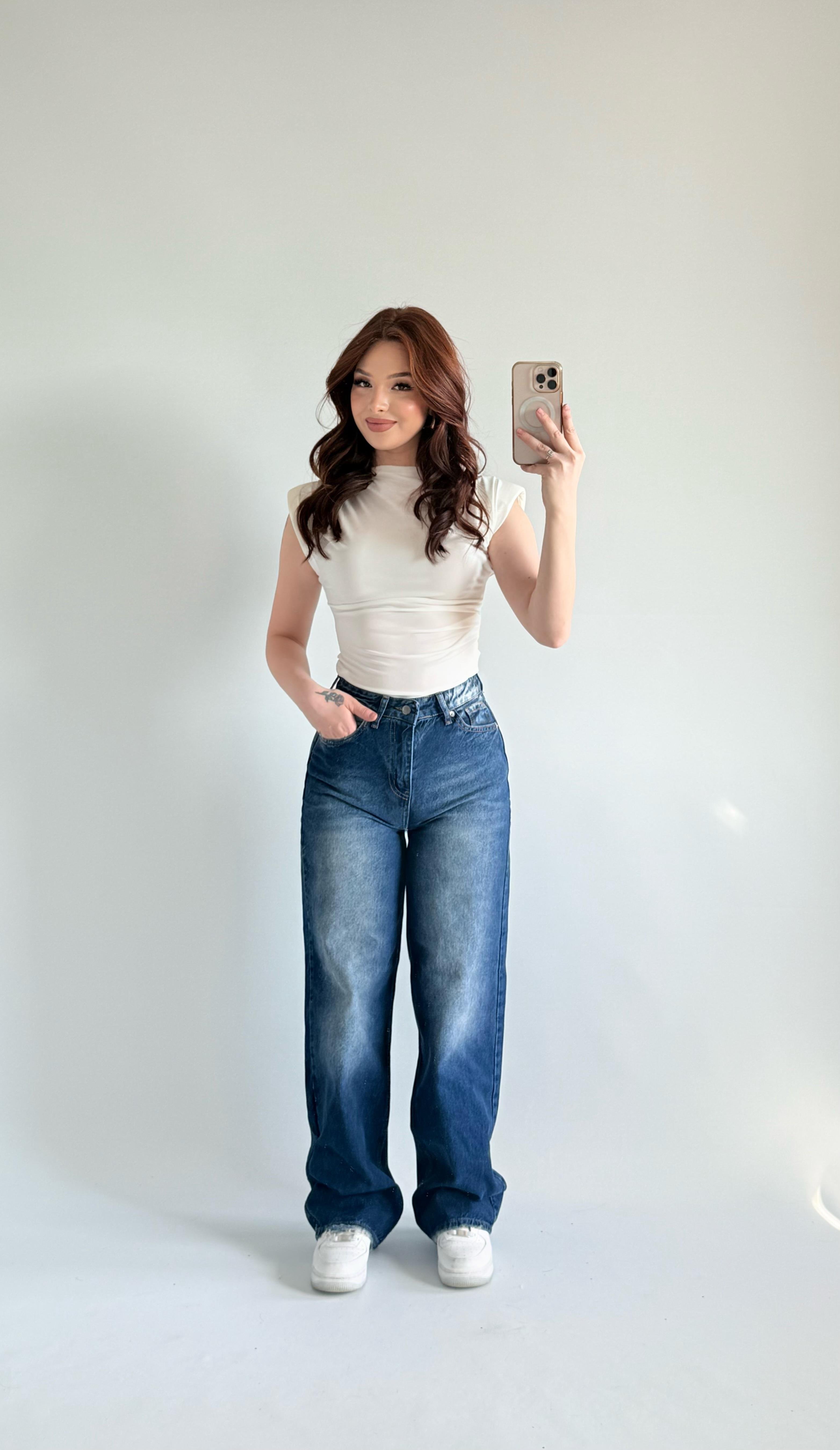 Jenner Wide Leg Jean Lacivert