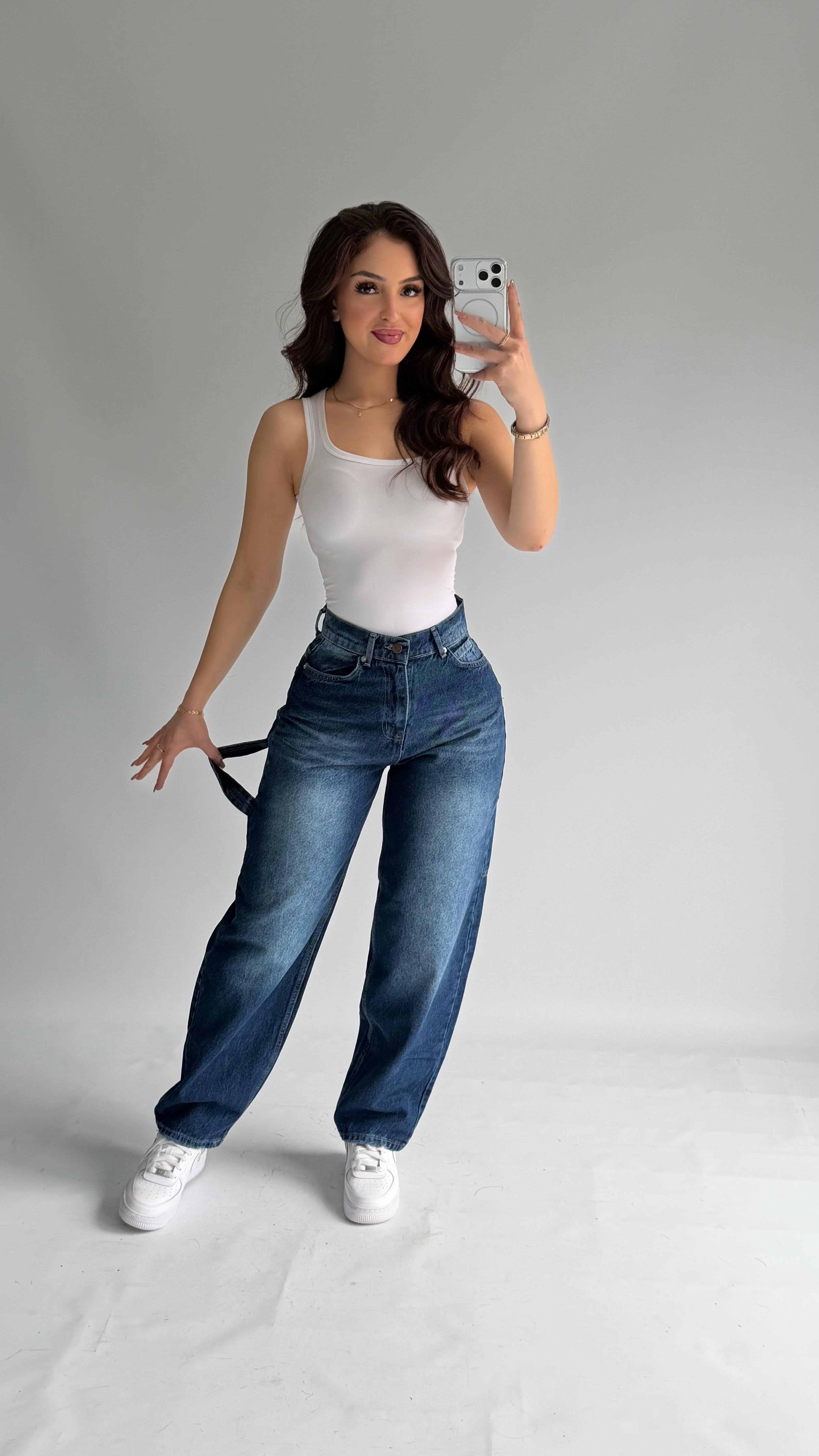 Jolie Carpenter Baggy Jean Orta Mavi