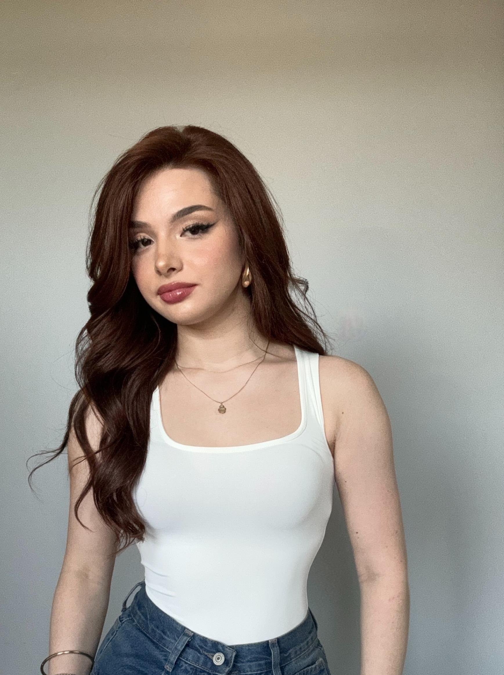Kare Yaka Bodysuit Beyaz