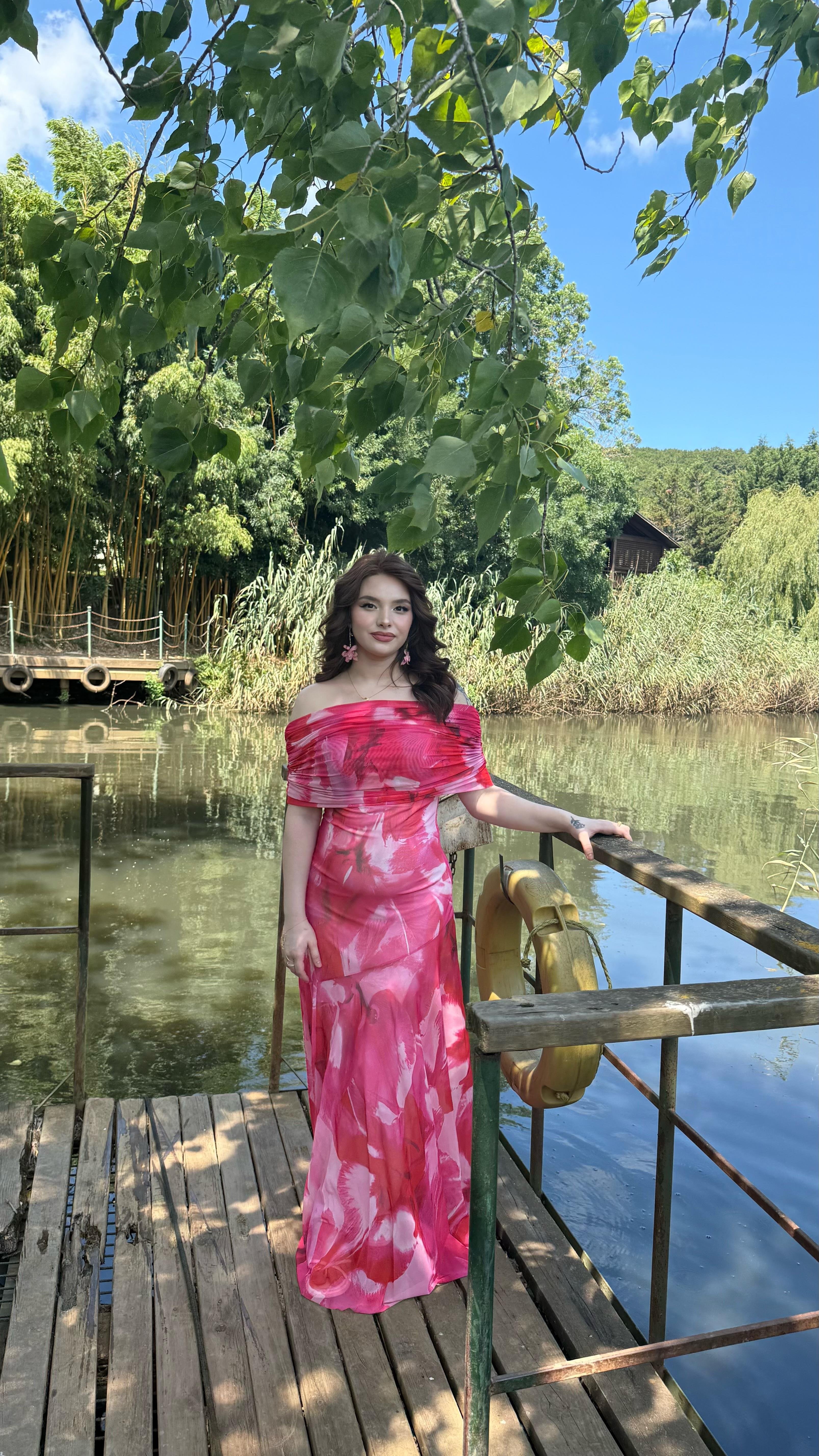 Lina Madonna Tüllü Elbise Pembe