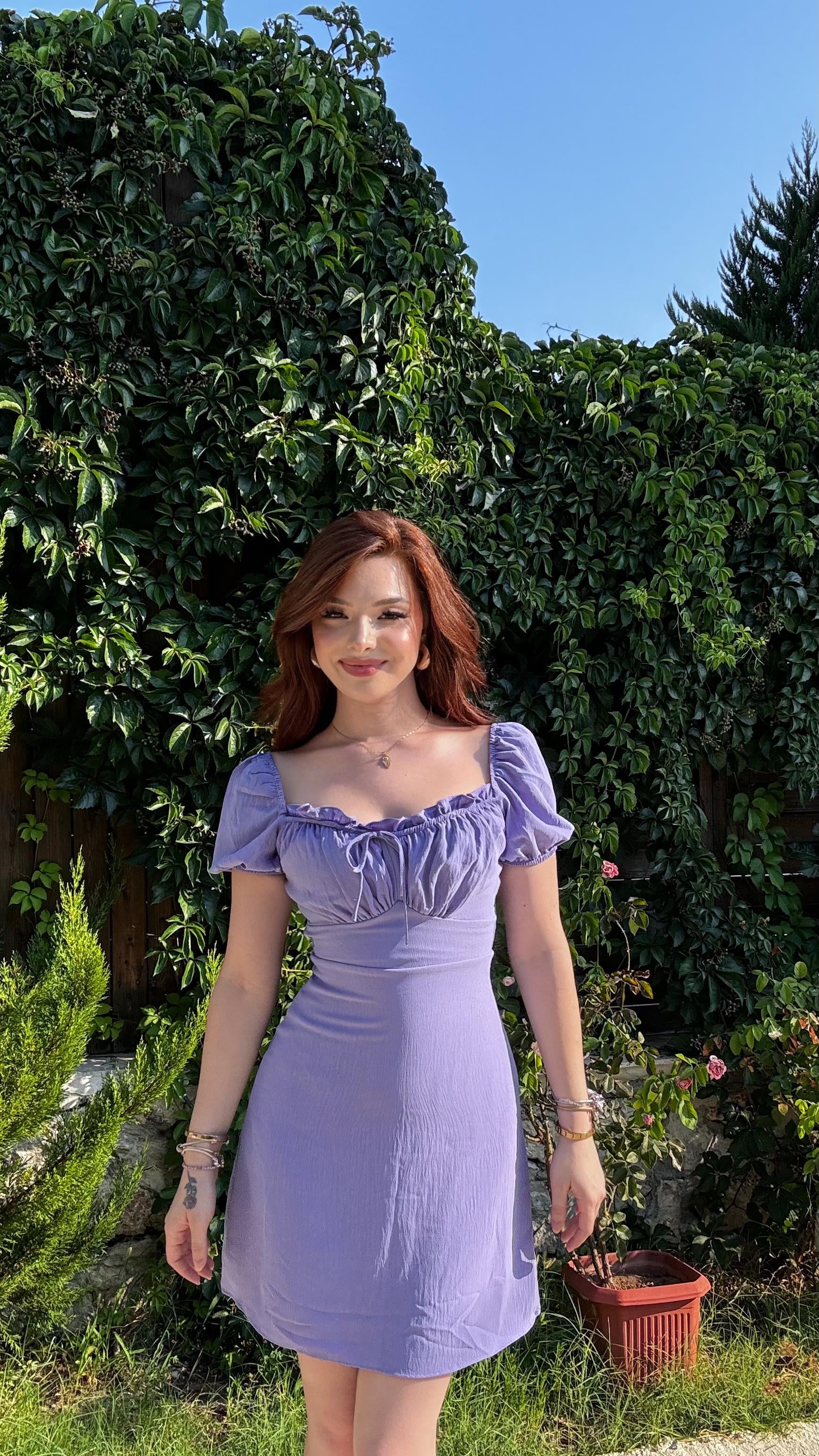 Maria Mini Elbise Lila