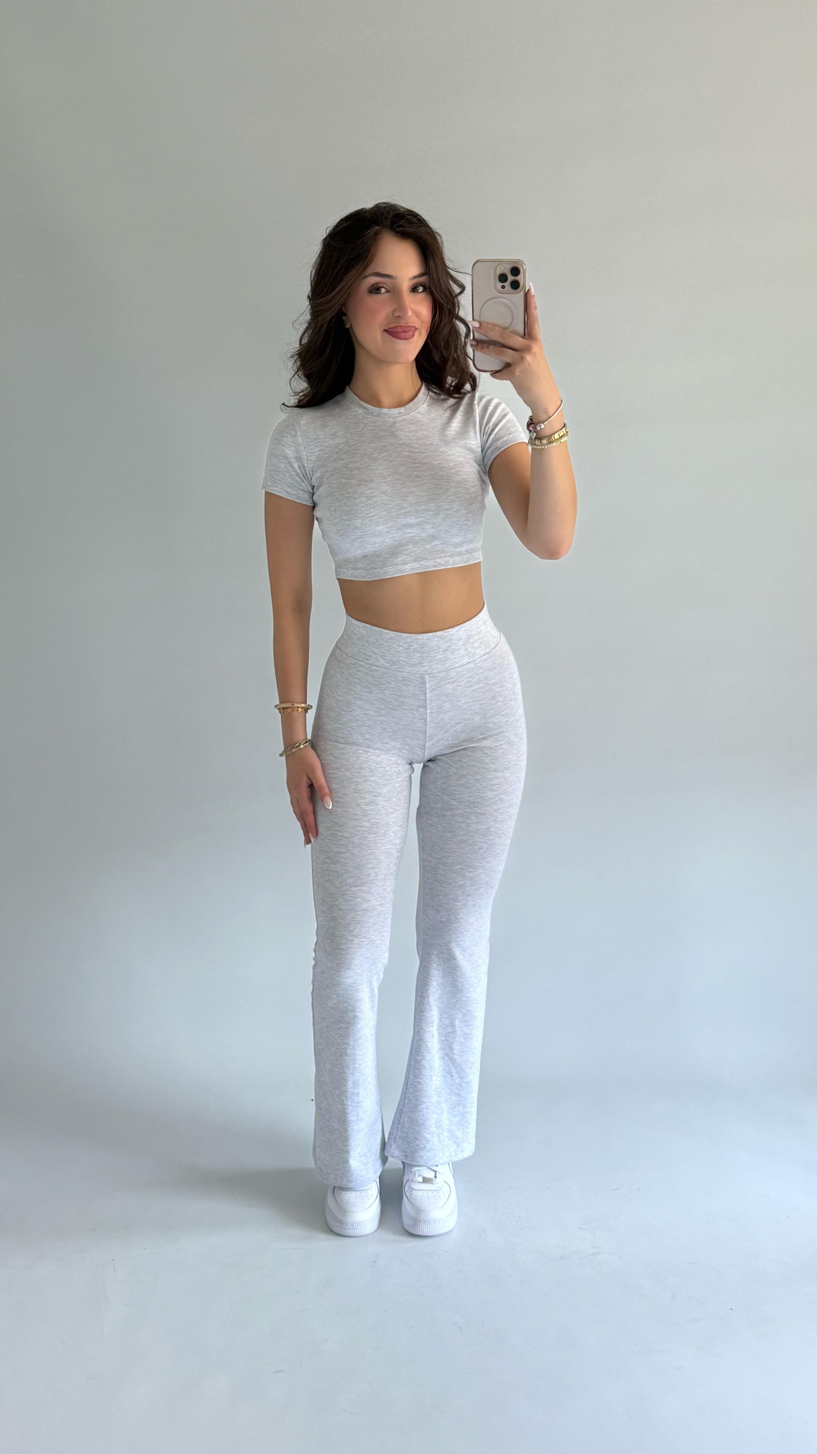 Marka Crop Eşofman Takım Gri