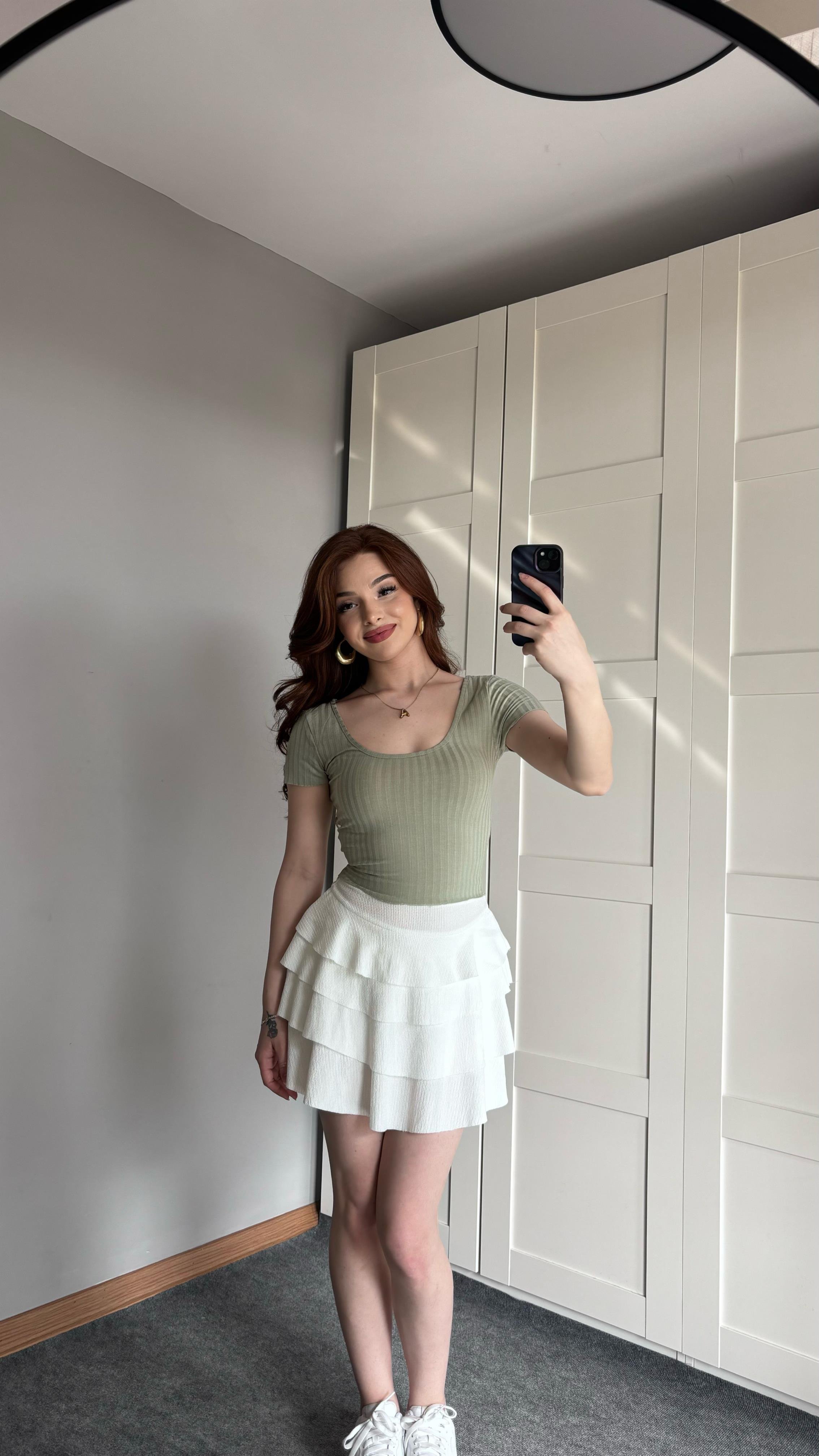 Mint Yeşili Fitilli Tişört