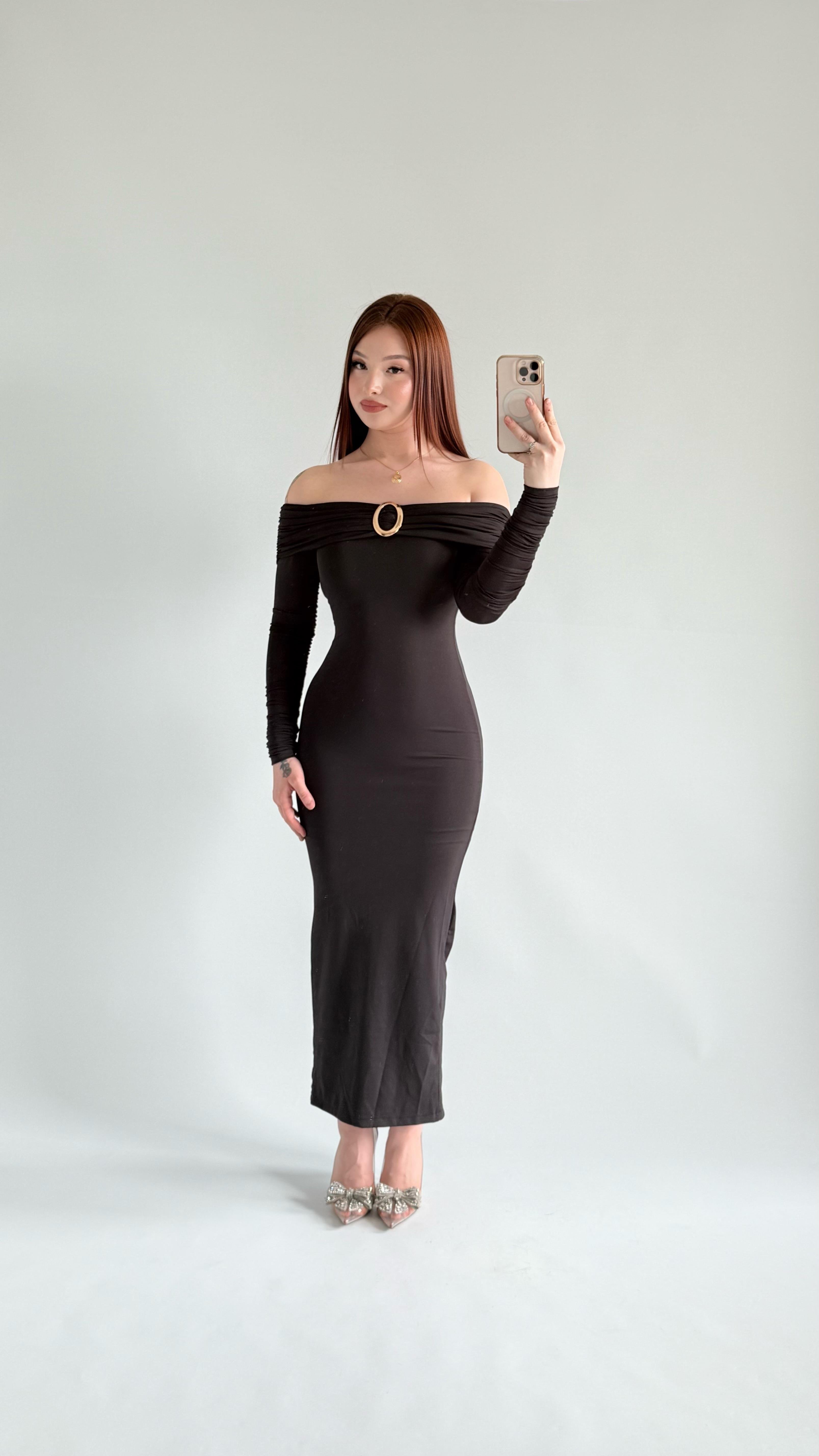 Olimpus Maxi Elbise Siyah