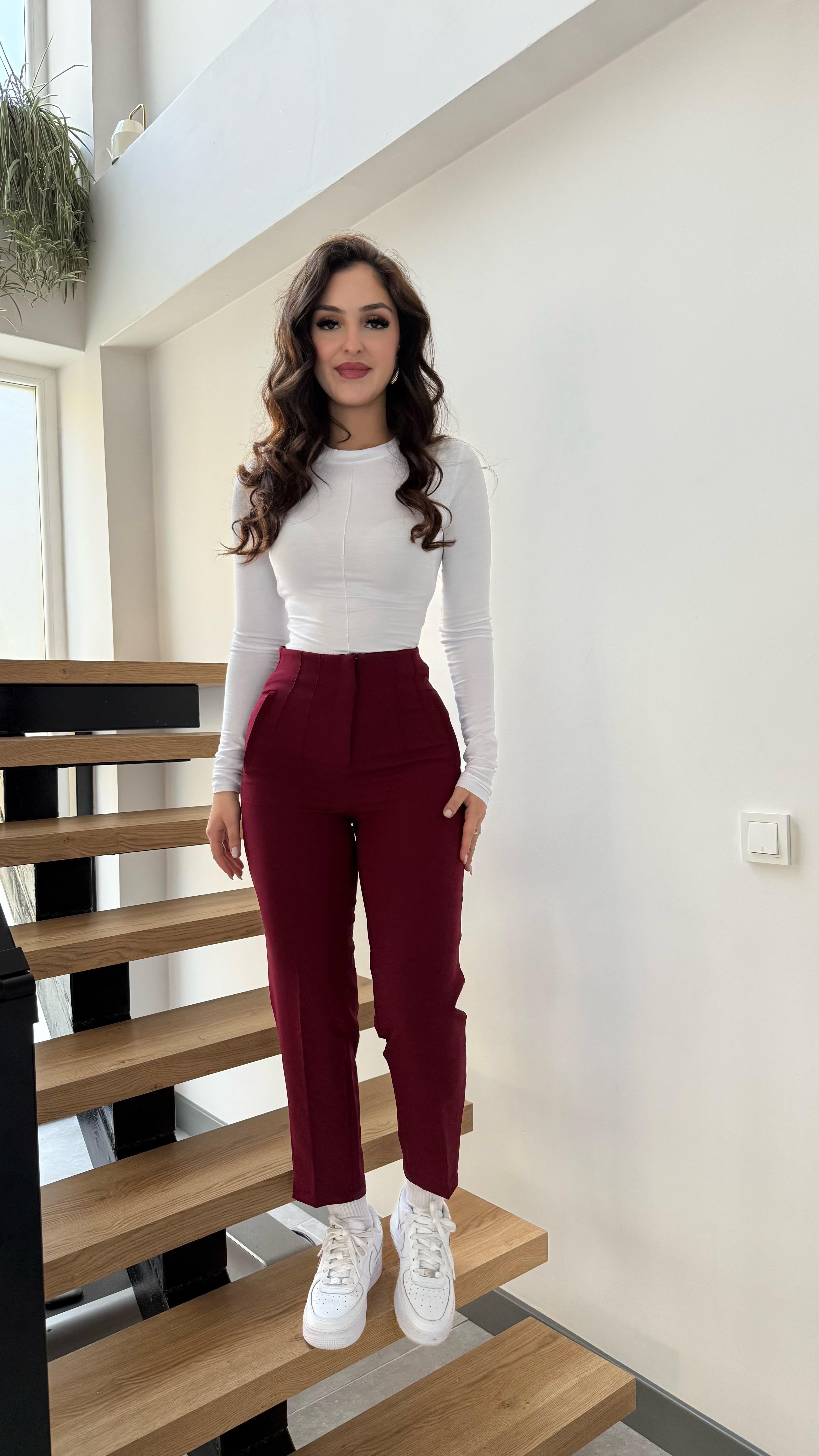 Pensli Kalem Pantolon Bordo
