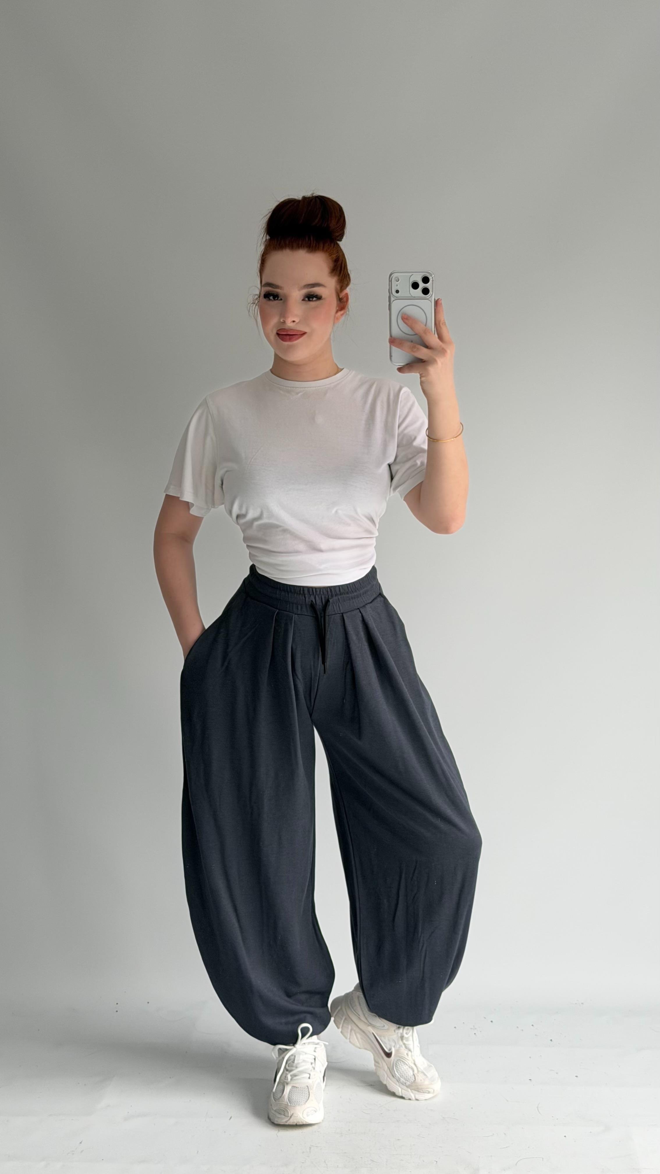 Şalvar Eşofman Oversize Gri