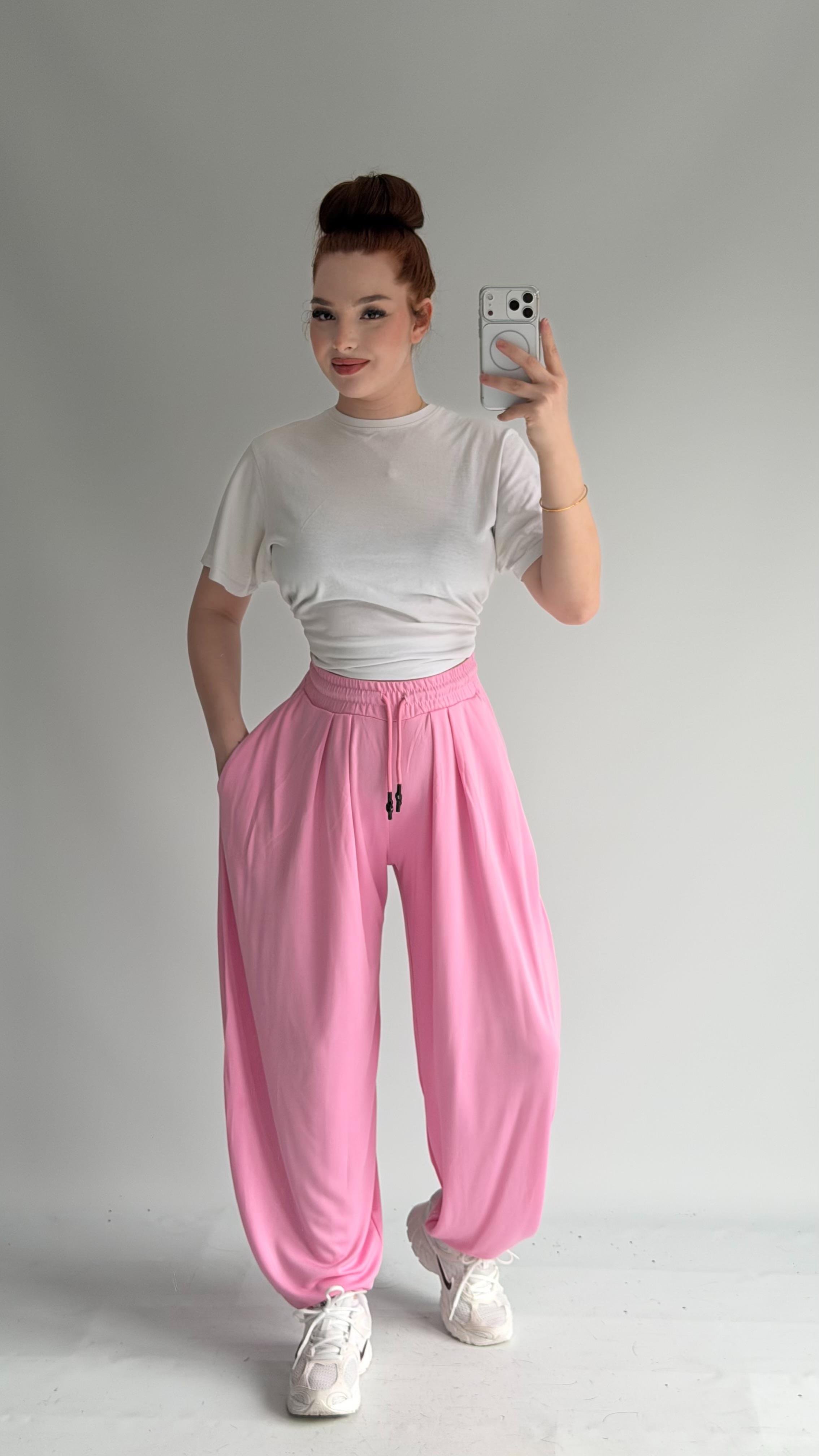 Şalvar Eşofman Oversize Pembe