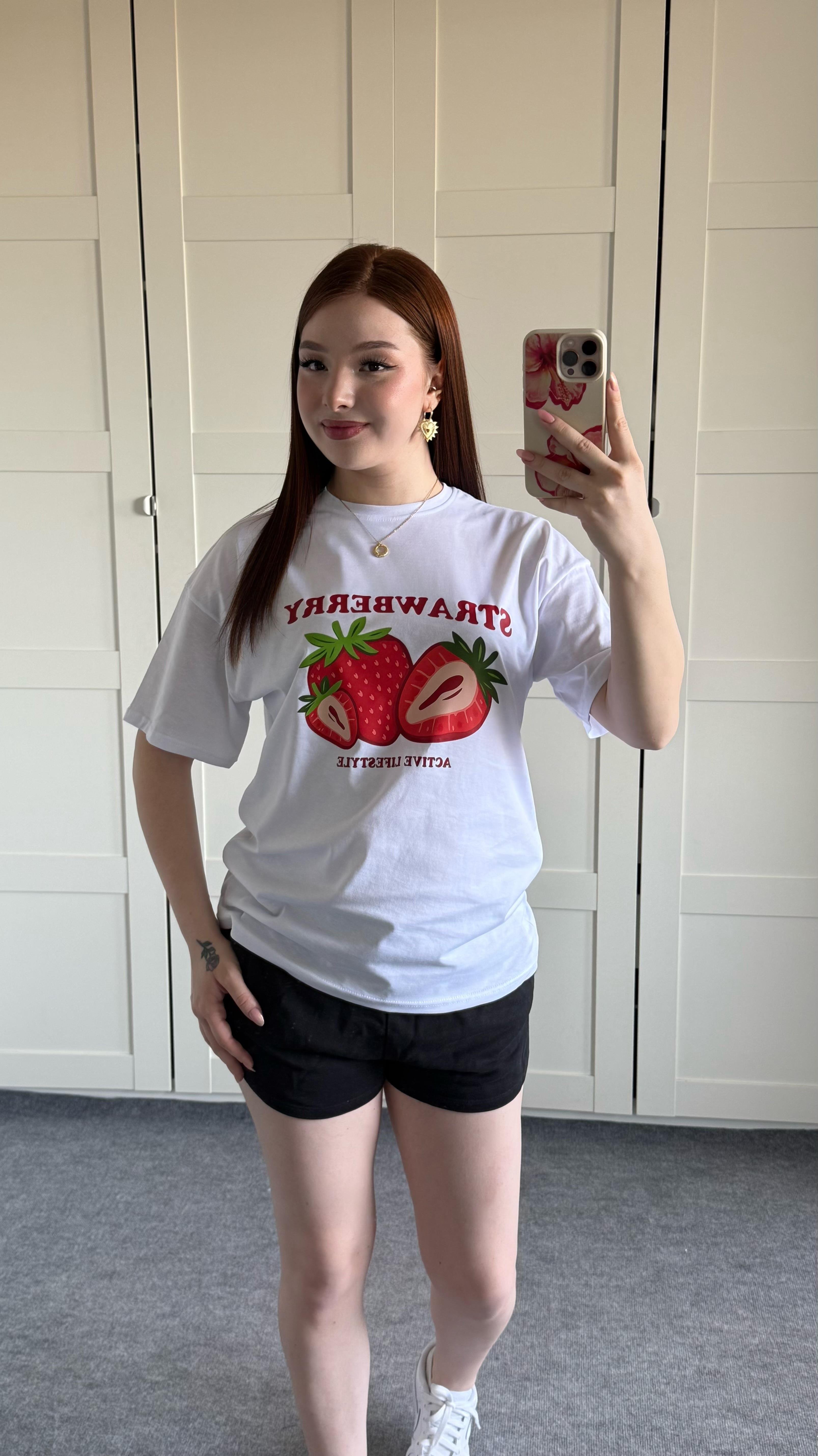 Summer Oversize Tişört Strawberry