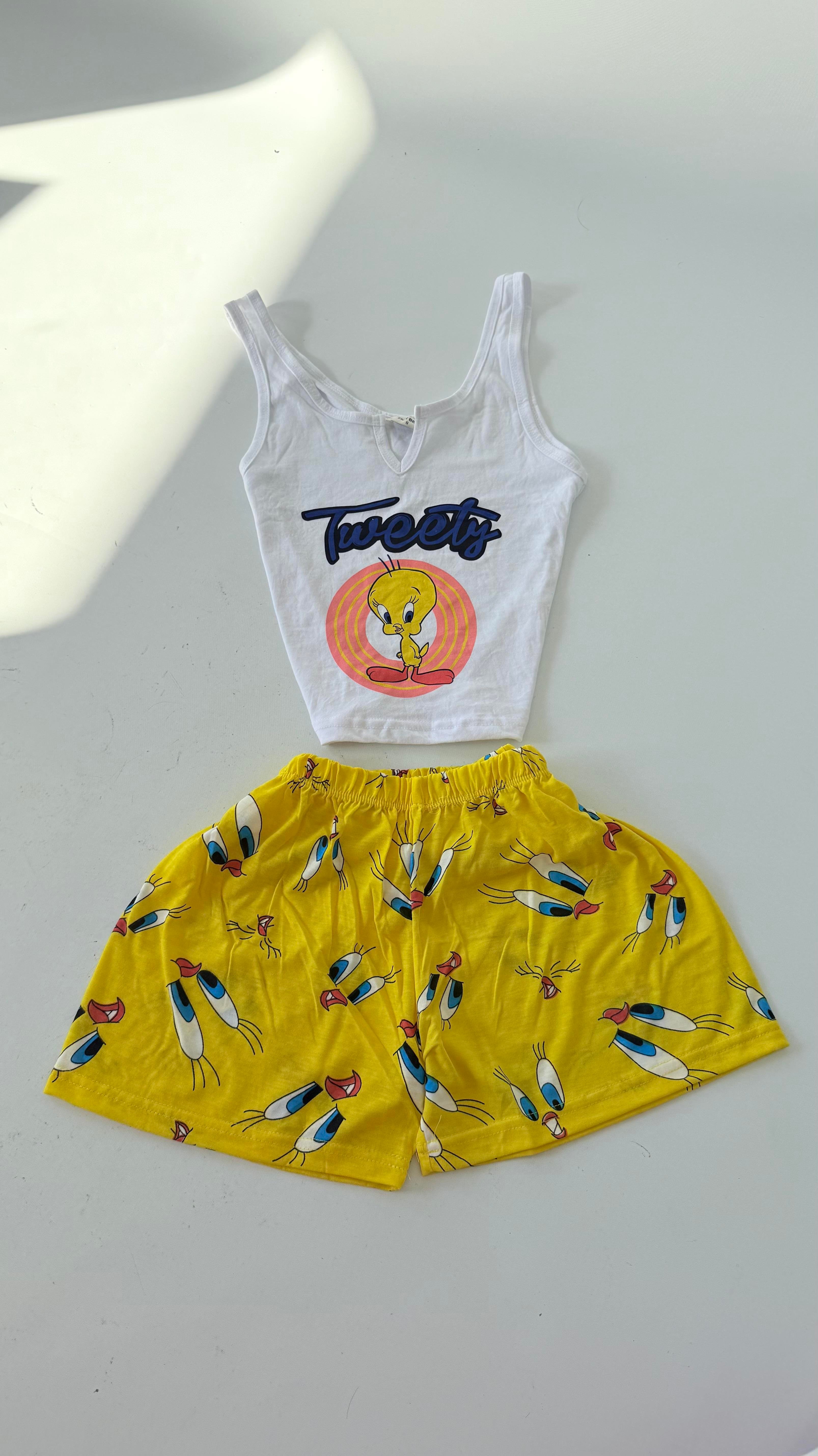 Tweety Şort Takım Sarı