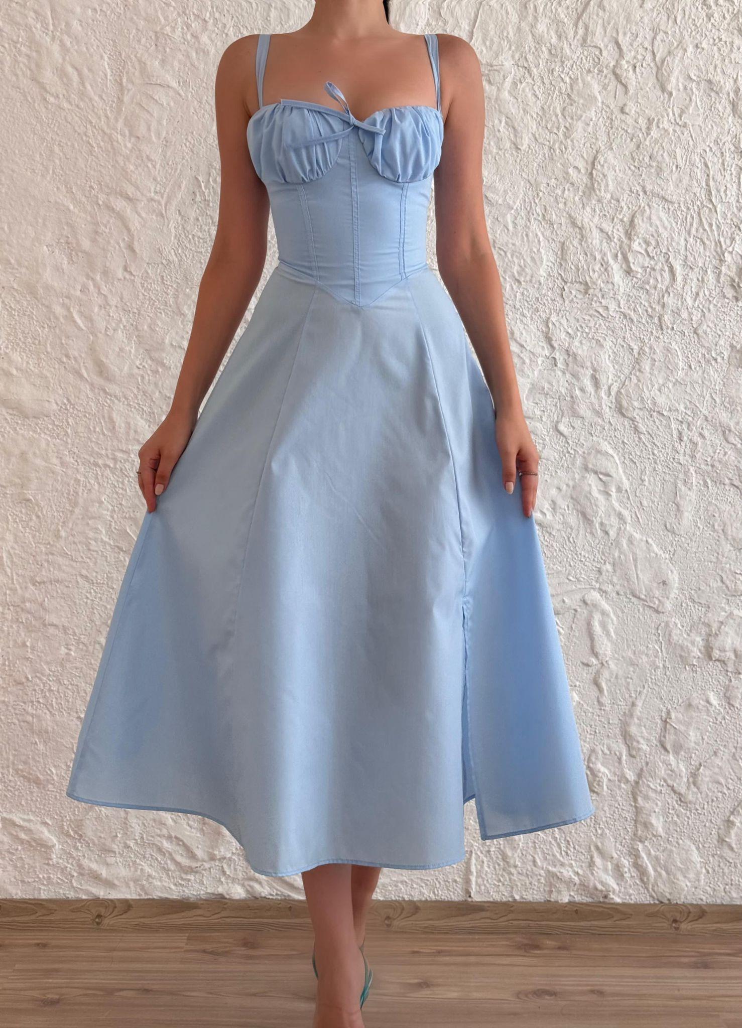 Veronica Bebe Mavisi Elbise