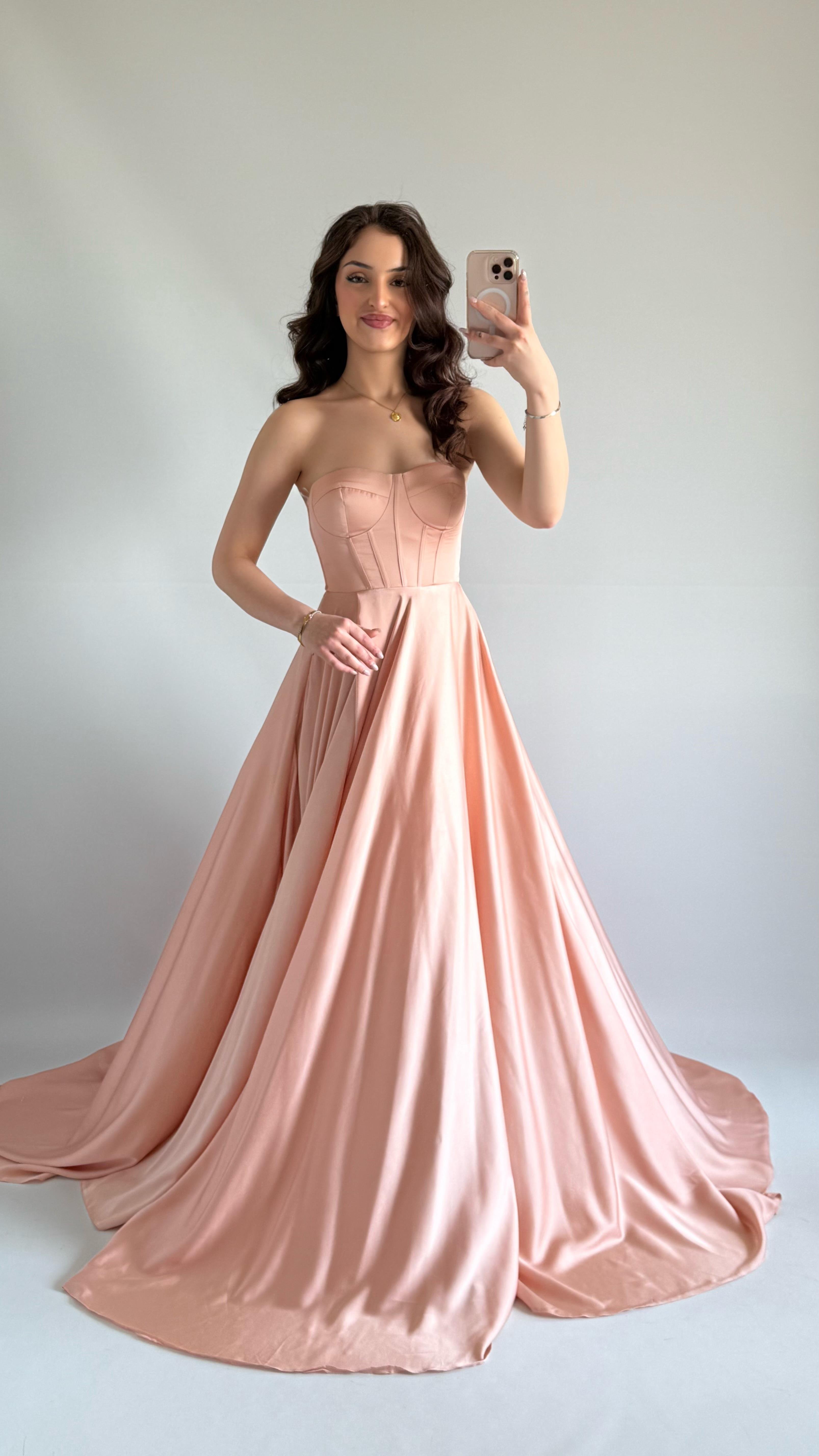 Violetta Saten Abiye Pembe