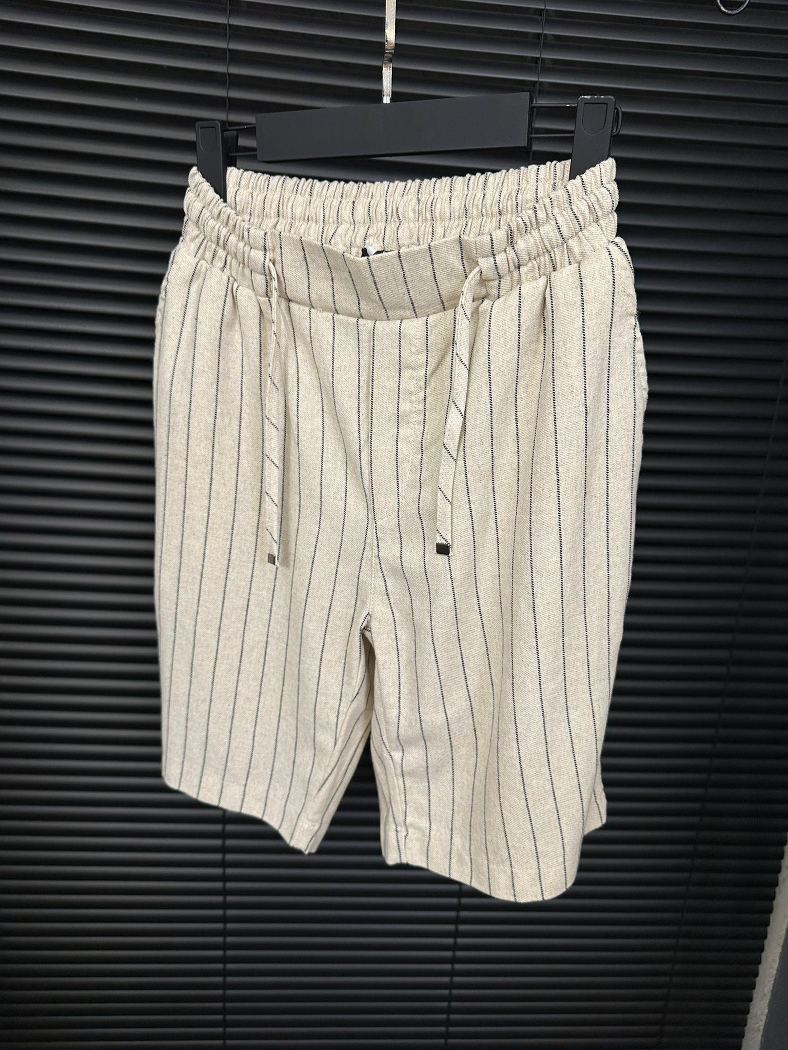 Çizgili Bel Lastikli %100 Cotton Şort