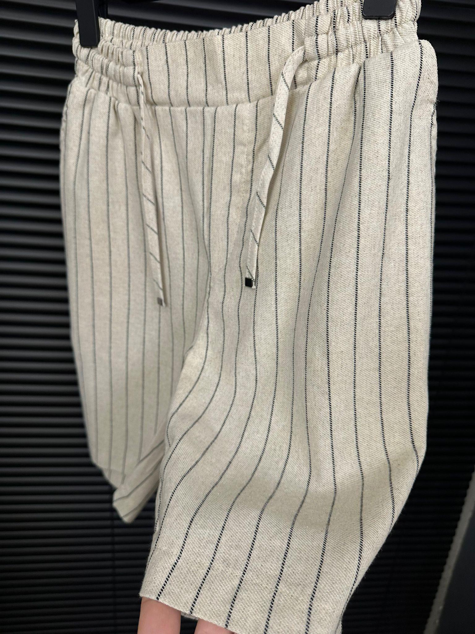 Çizgili Bel Lastikli %100 Cotton Şort