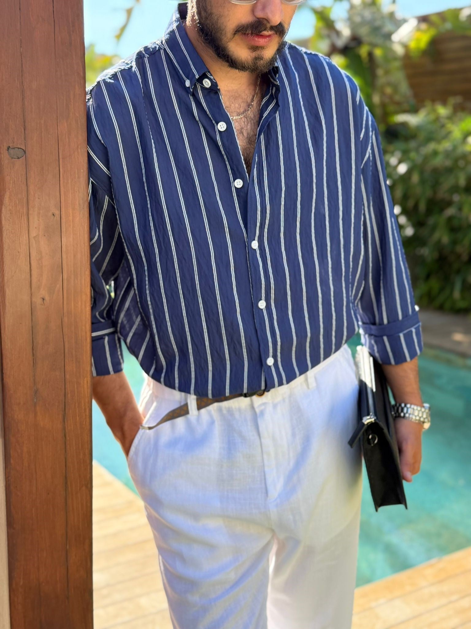 Çizgili Yakalı Gömlek