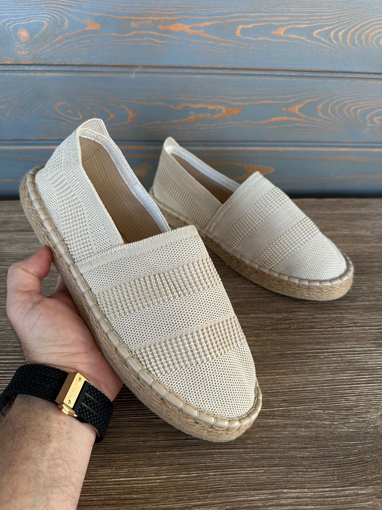 Hasır Taban Keten Espadril