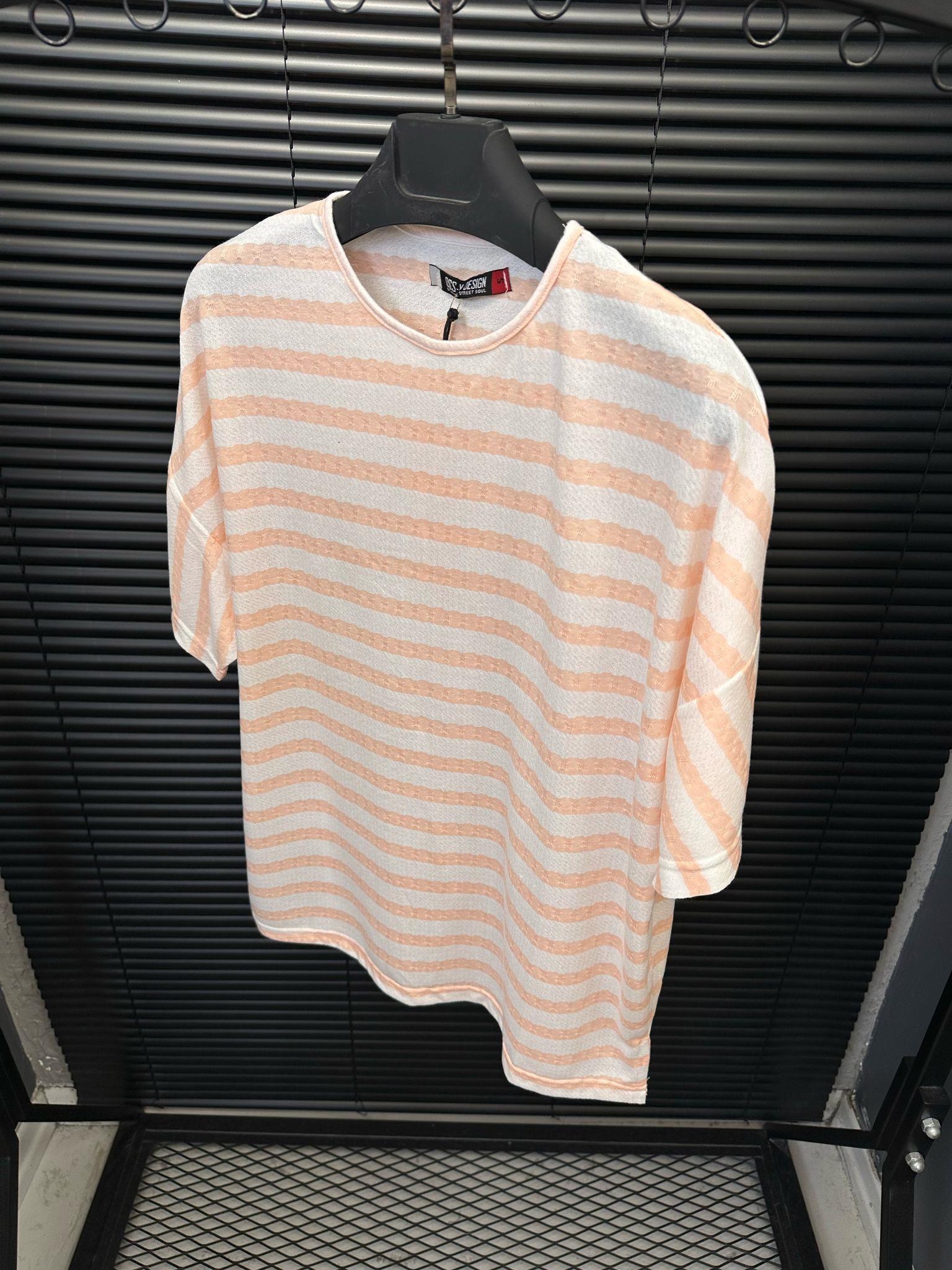 Jakar Çizgili Örme T-Shirt