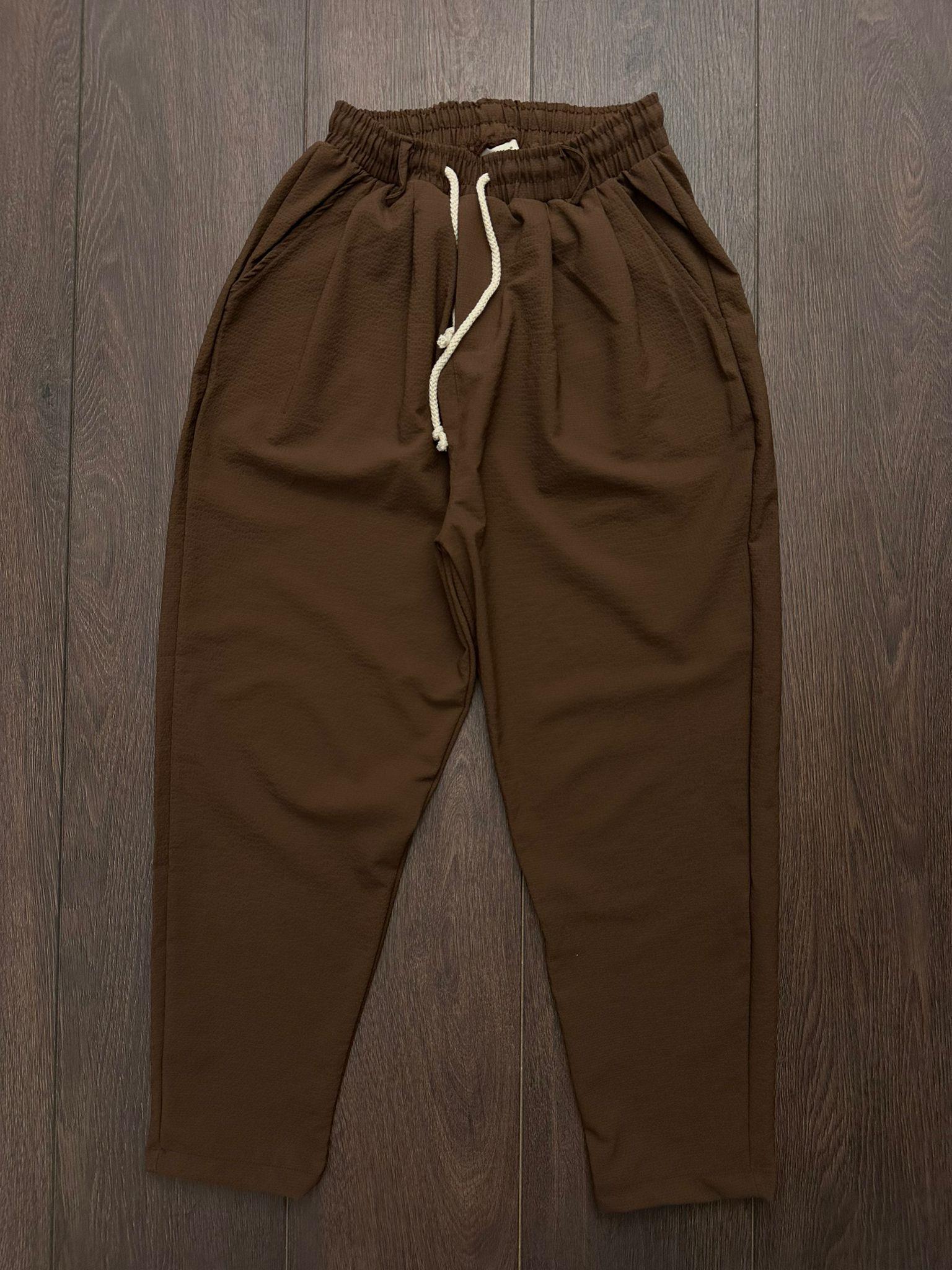 Kapgan Bel Lastikli Baggy Pantolon - Bej