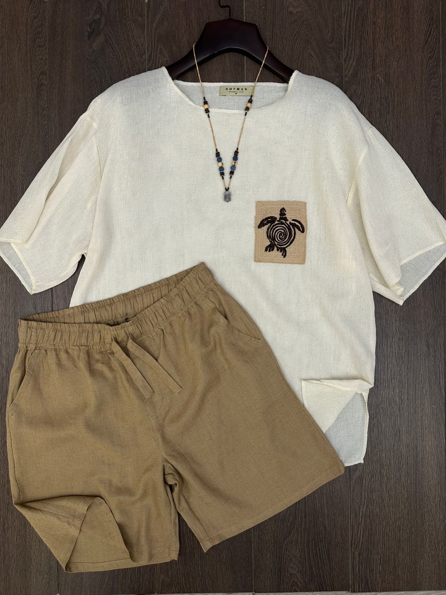 Kaplumbağa Logolu %100 Pamuk Oversize T-Shirt
