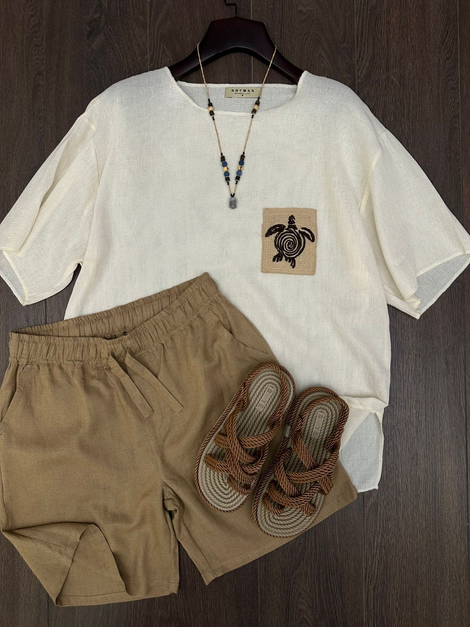 Kaplumbağa Logolu %100 Pamuk Oversize T-Shirt
