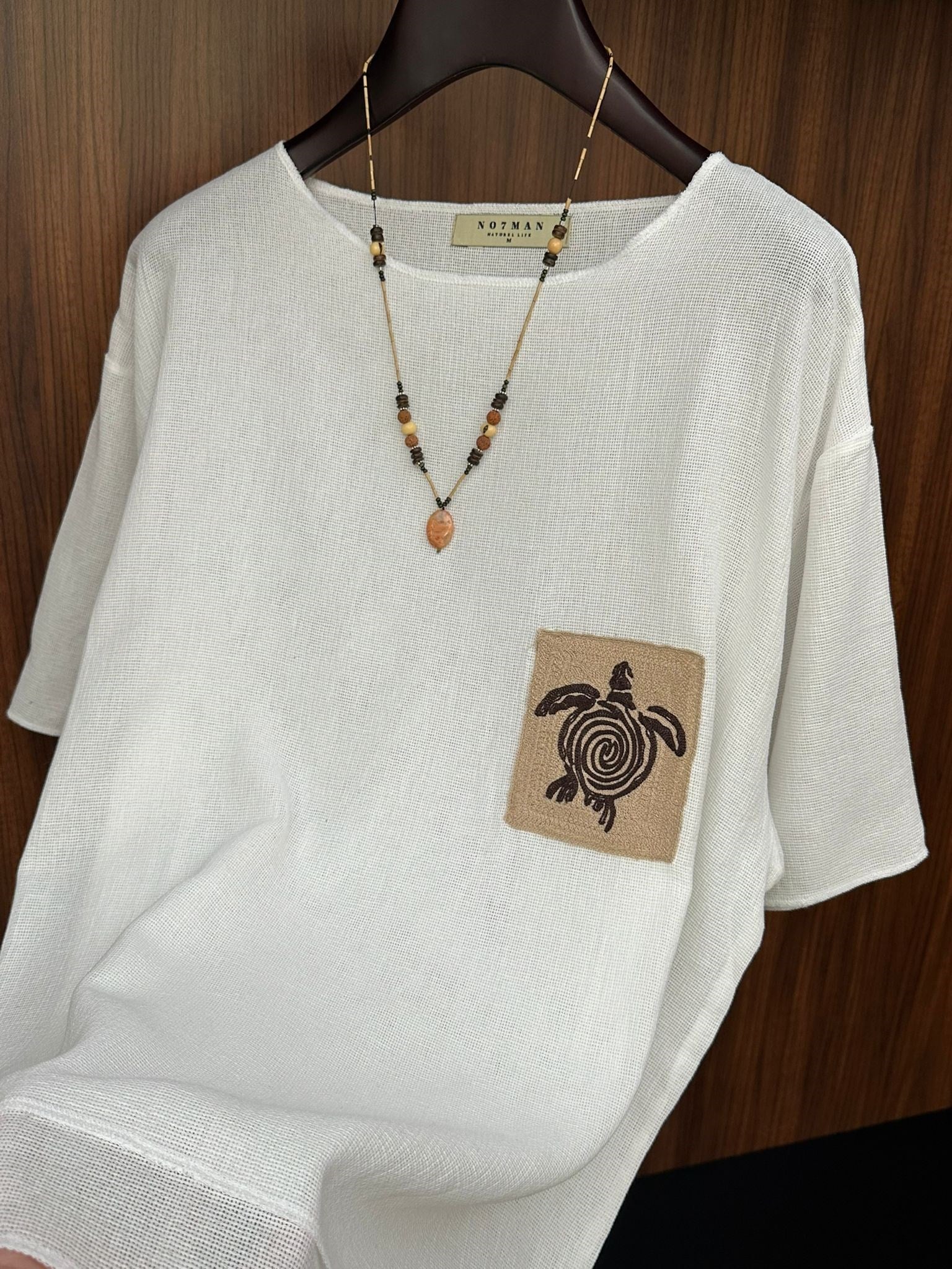 Kaplumbağa Logolu %100 Pamuk Oversize T-Shirt