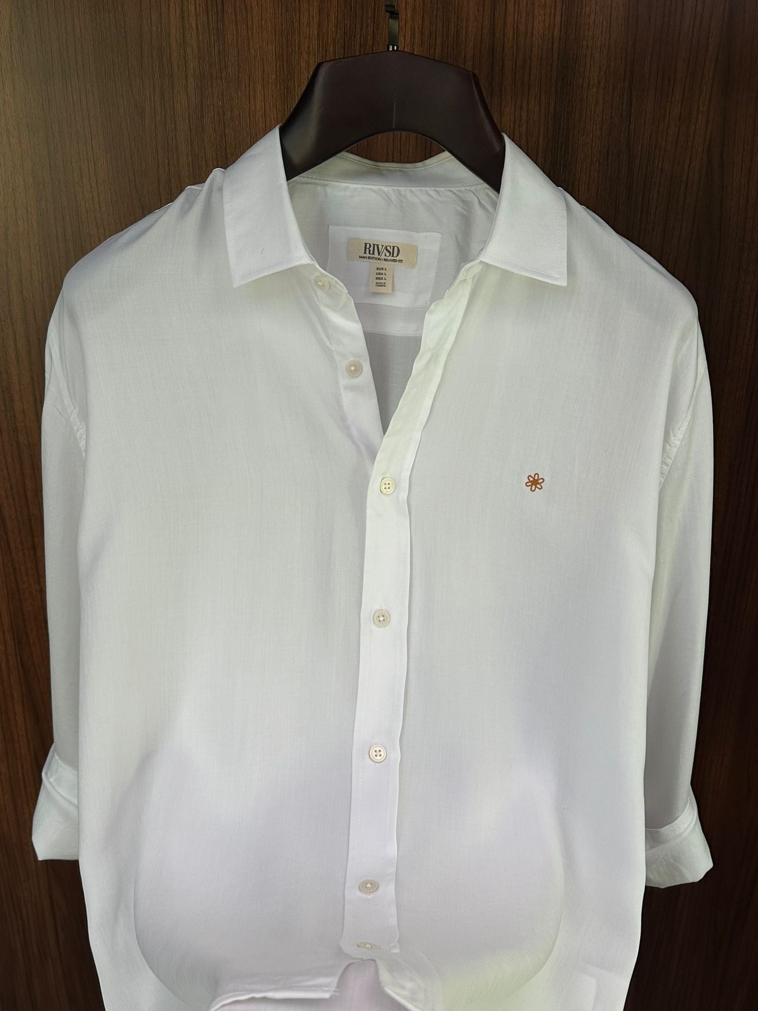 Nakış Çiçek Logolu Modal Kumaş Gömlek