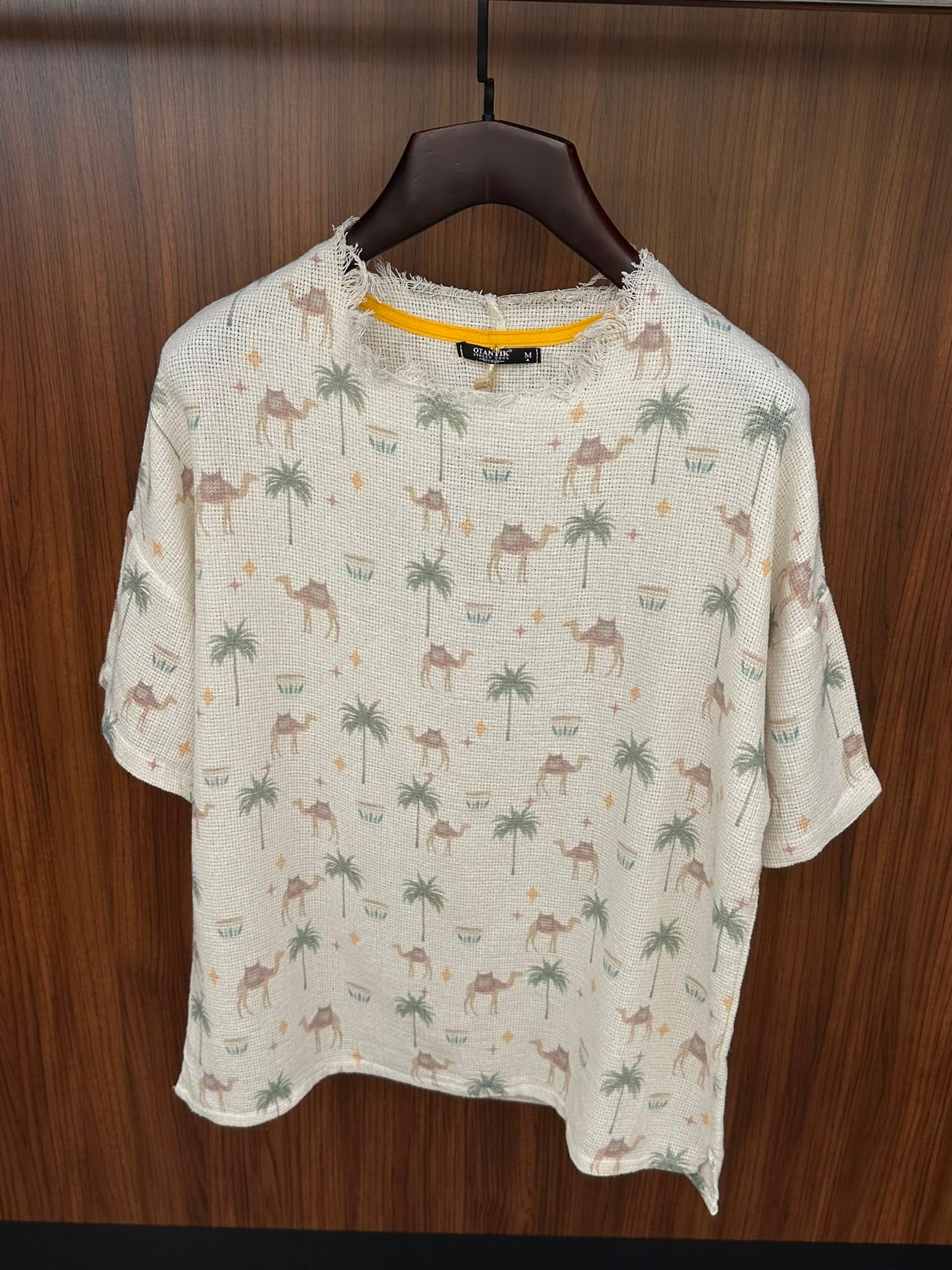 Nora Dijital Baskılı Buldan Kafes T-Shirt