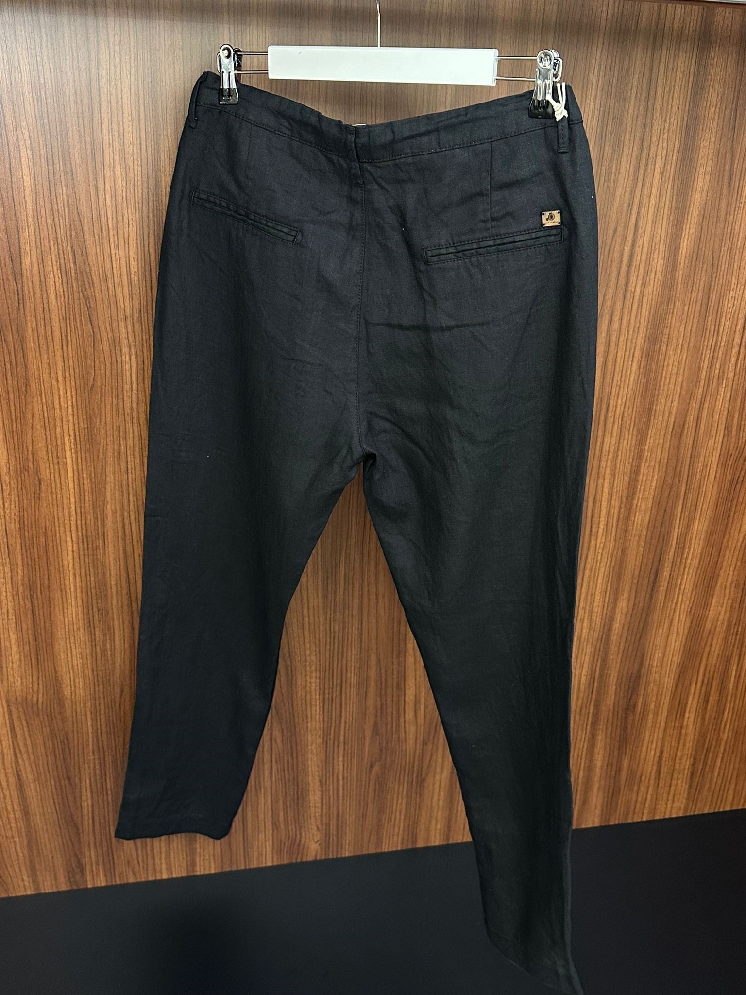 Saf Keten Beli Lastikli İpli Pantolon