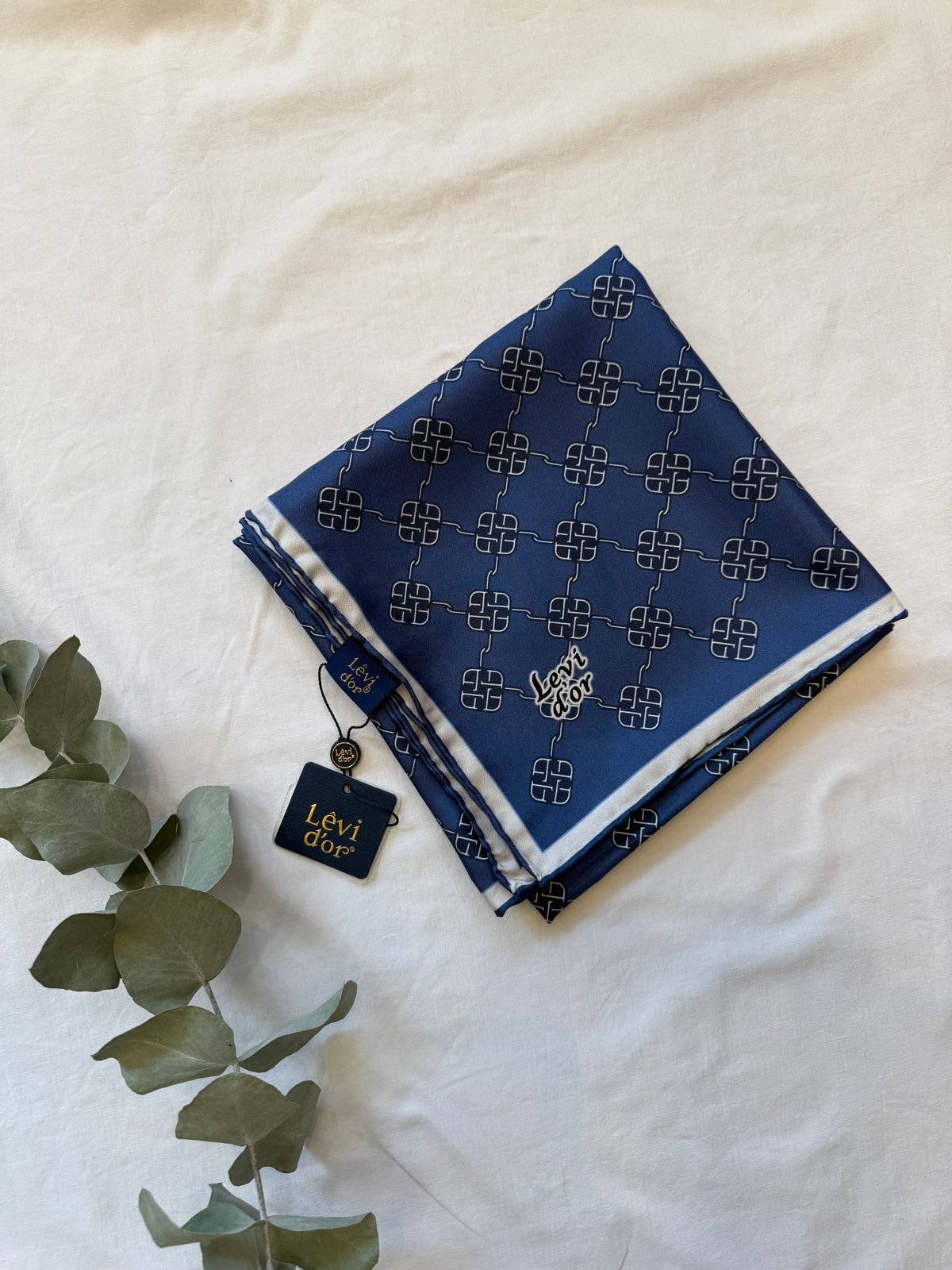 Levidor Twill İpek Eşarp - Mavi
