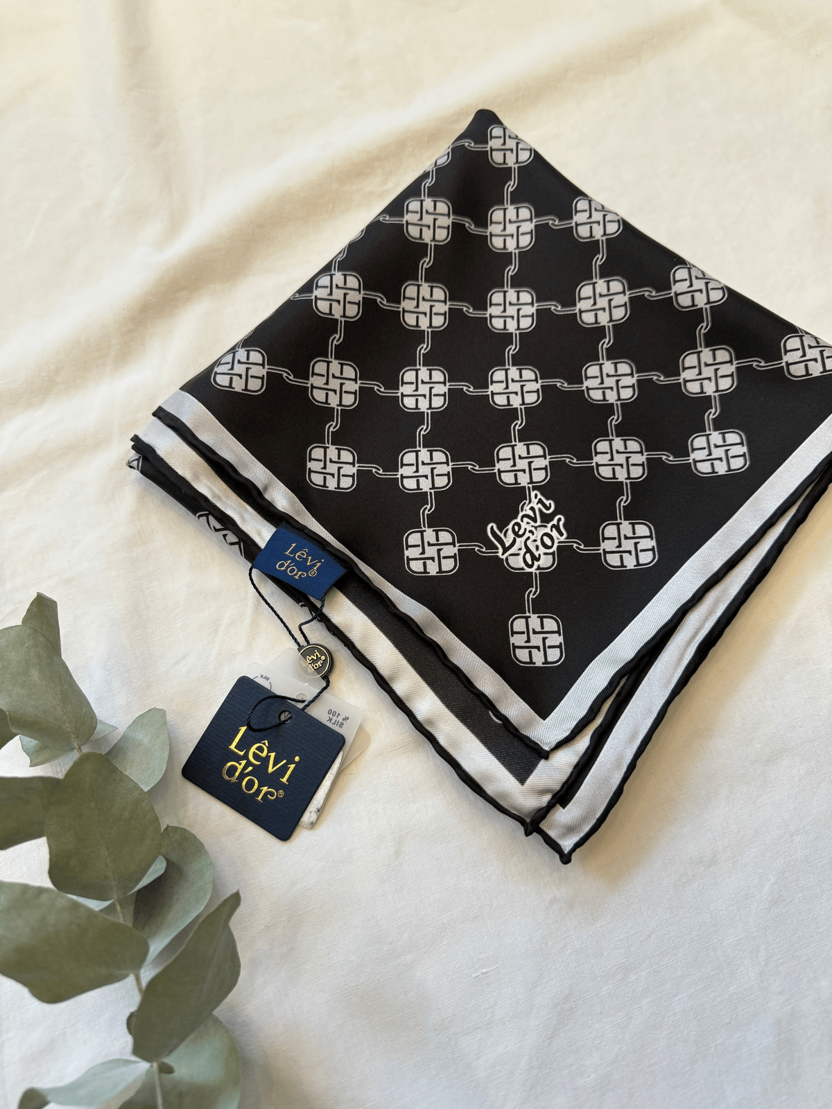 Levidor Twill İpek Eşarp - Siyah