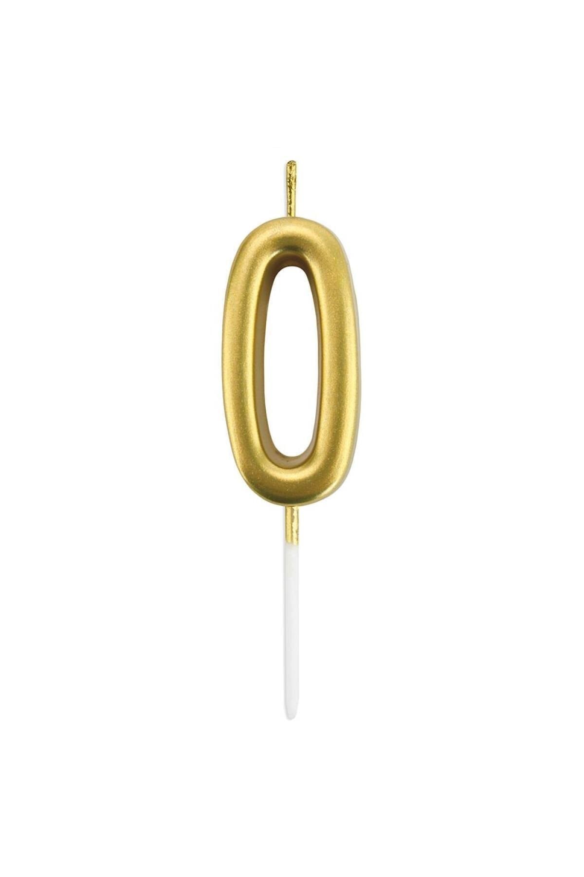 0 Yaş Gold Rakam Mum Altın Renk Doğum Günü Pasta Mumu Sarı Renkli Parlak Parti Mumu