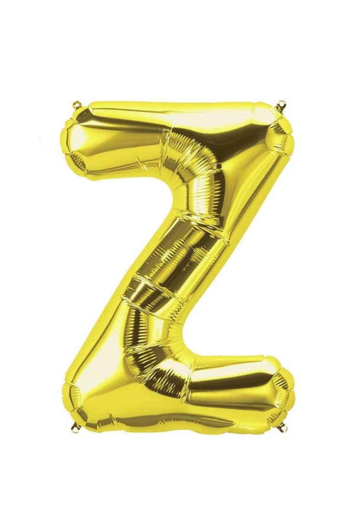 100 Cm Gold Büyük Boy Sarı Folyo Balon 40 Inç Altın Z Harfi