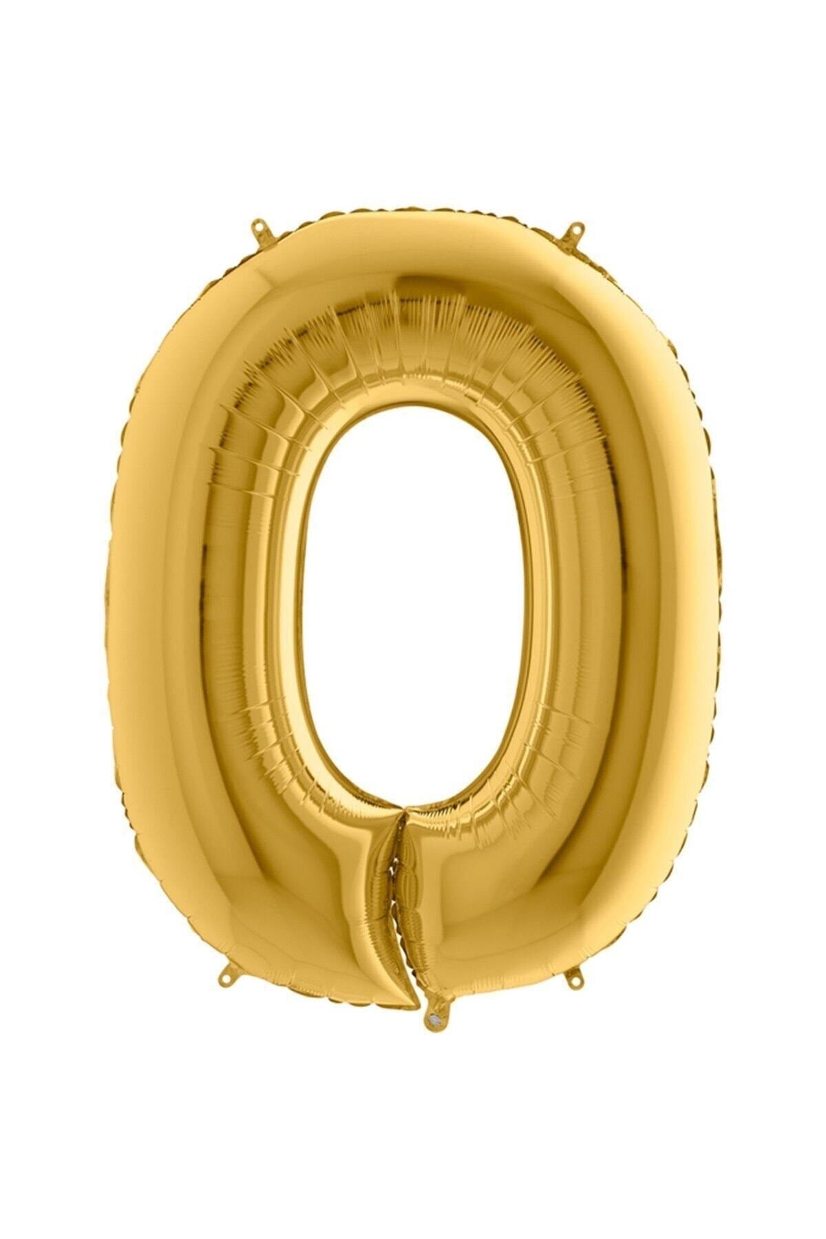 100cm Büyük Folyo Balon 40 Inc Sarı Altın Gold 0 Rakamı