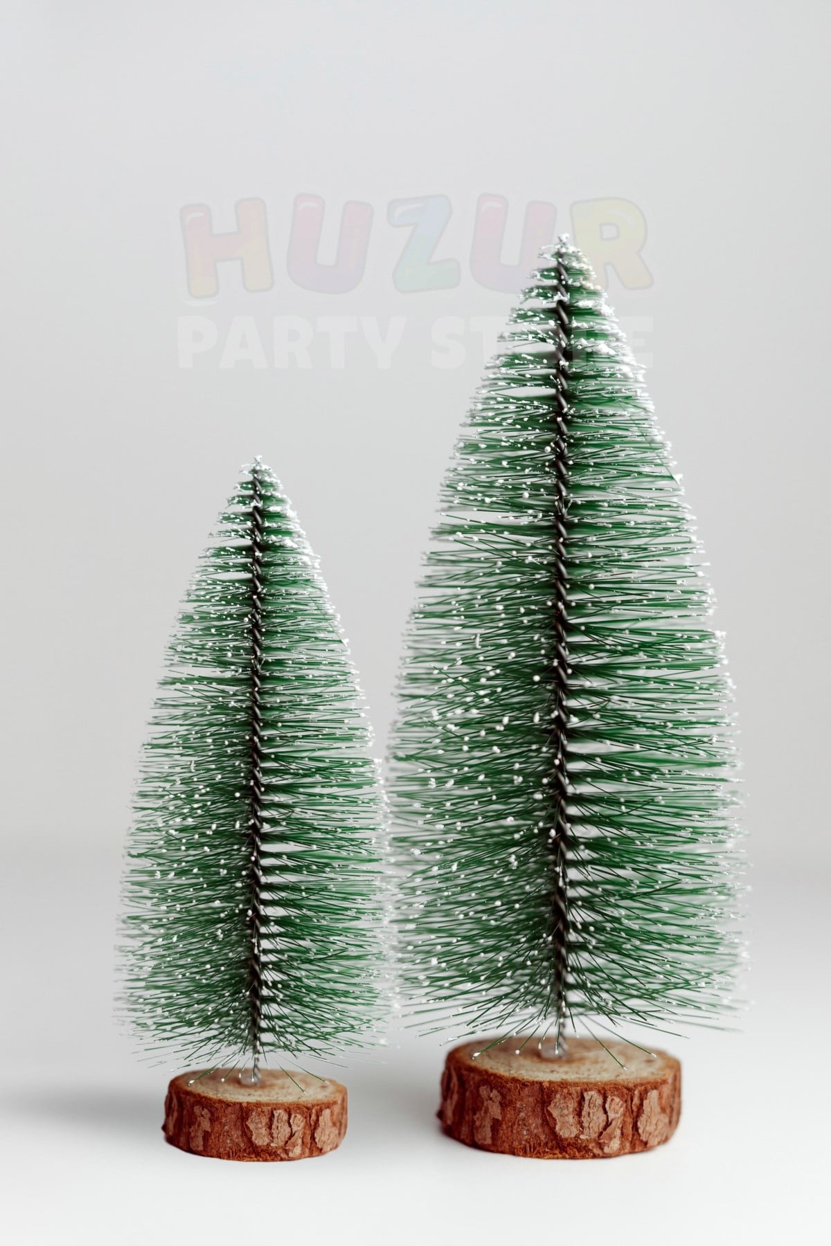 2li Set Nevada Ağaç 10-15 cm Mini Masa Üzeri Yılbaşı Çam Ağacı Hediyelik Karlı Yılbaşı Hediyesi