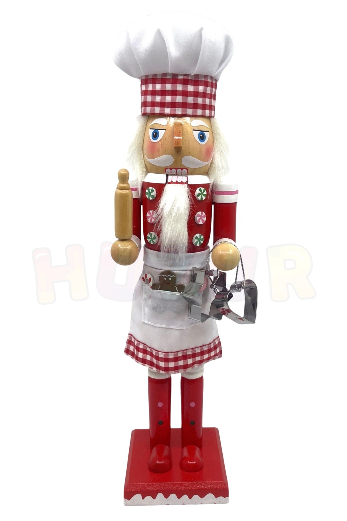 40 Cm El Yapımı Aşçı Fındıkkıran Kurşun Asker Kurabiye Kalıbı Merdane Yılbaşı Yeni Yıl Nutcracker