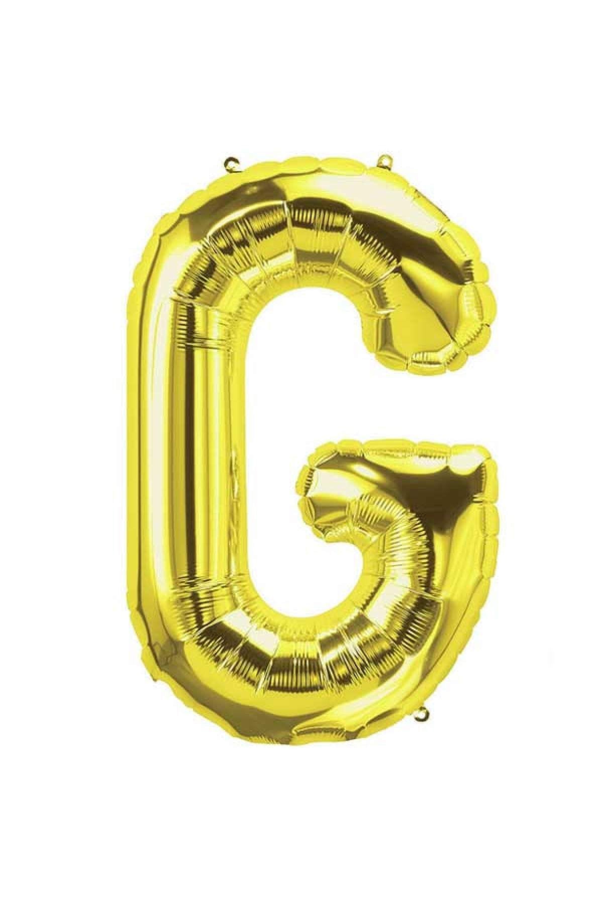40 cm Gold Küçük Boy Sarı Folyo Balon 16 Inç Altın G Harfi