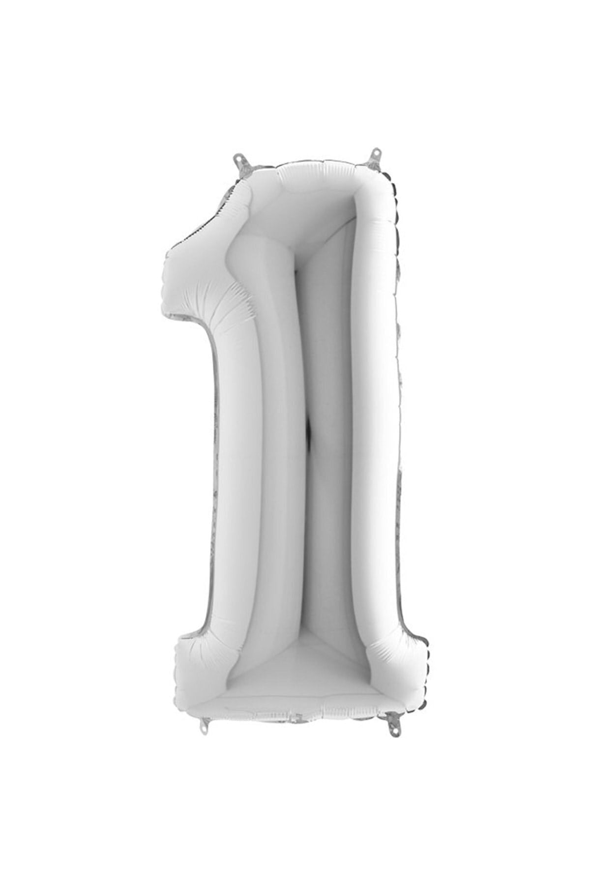 40 Cm Gümüş Küçük Boy Gri Folyo Balon 16 Inç Silver 1 Rakamı
