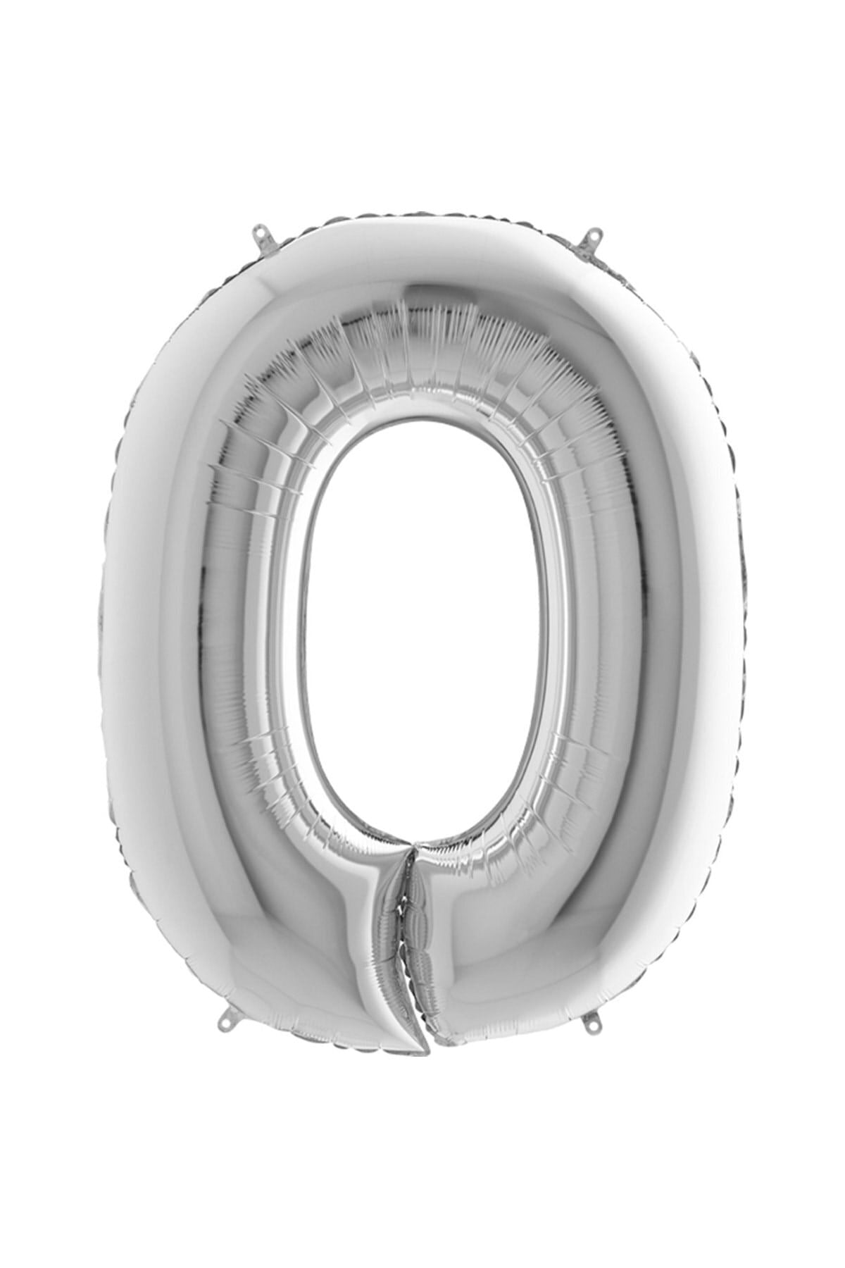 40 Cm Gümüş Küçük Boy Gri Folyo Balon 16 Inç Silver 0 Rakamı