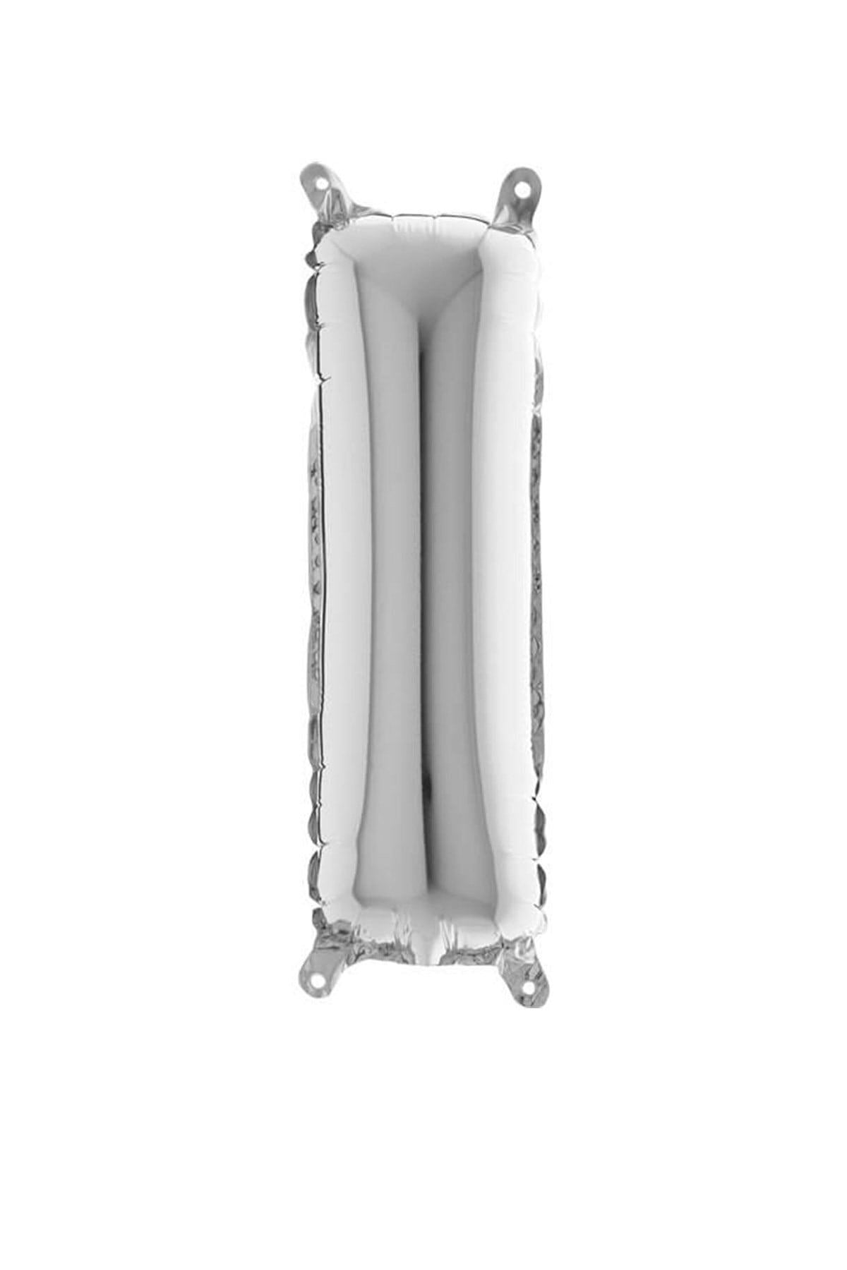 40 cm Gümüş Küçük Boy Gri Folyo Balon 16 Inç Silver I Harfi