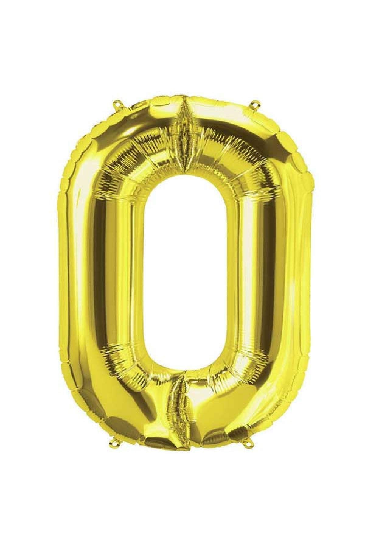 75 Cm Gold Orta Boy Sarı Folyo Balon 34 Inç Altın O Harfi