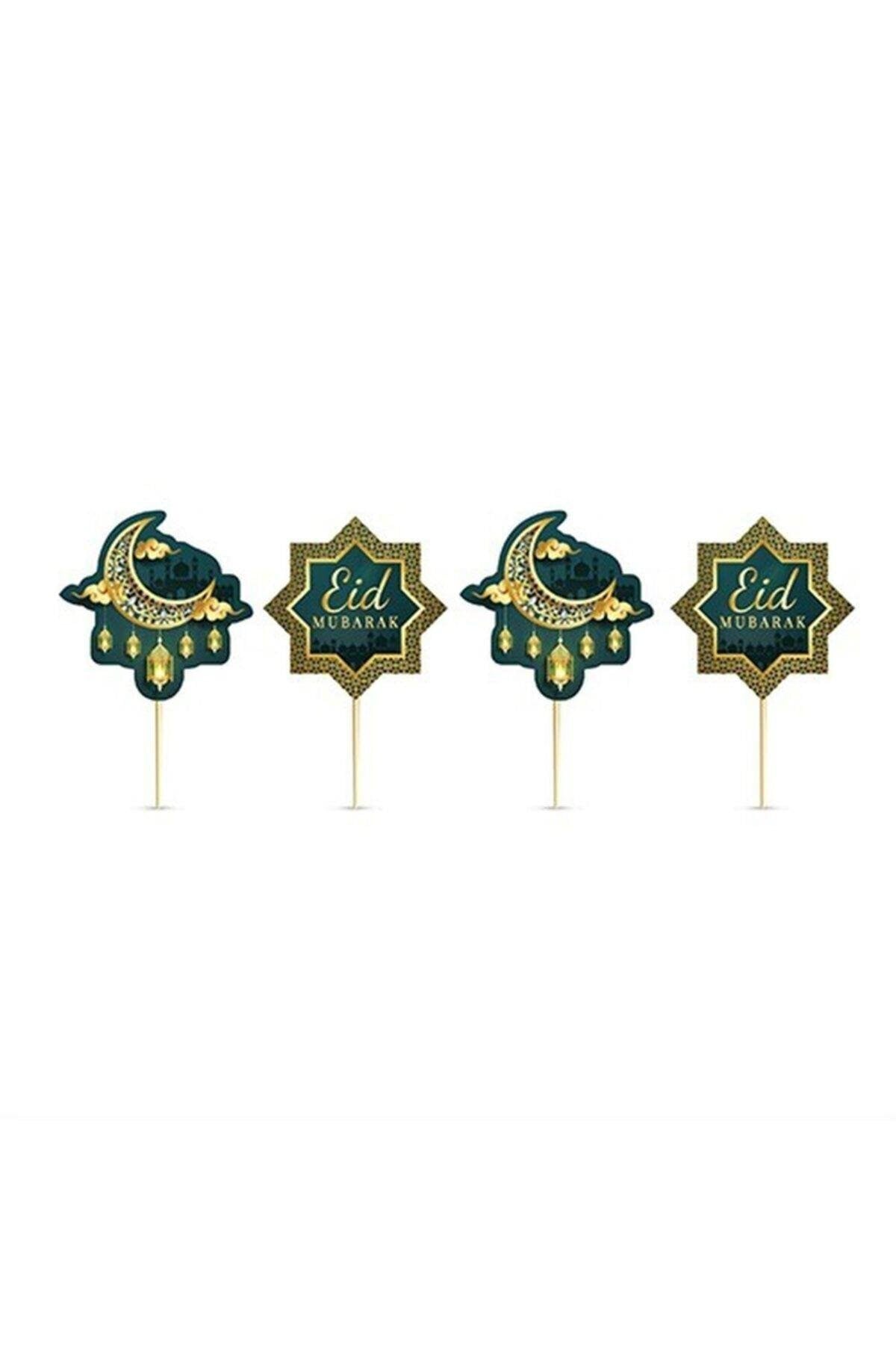 8 Li Ramazan Bayramı Kürdan Eid Mubarak Temalı Cupcake Kapsül Kokteyl Kürdanı Dini Muslim Festival
