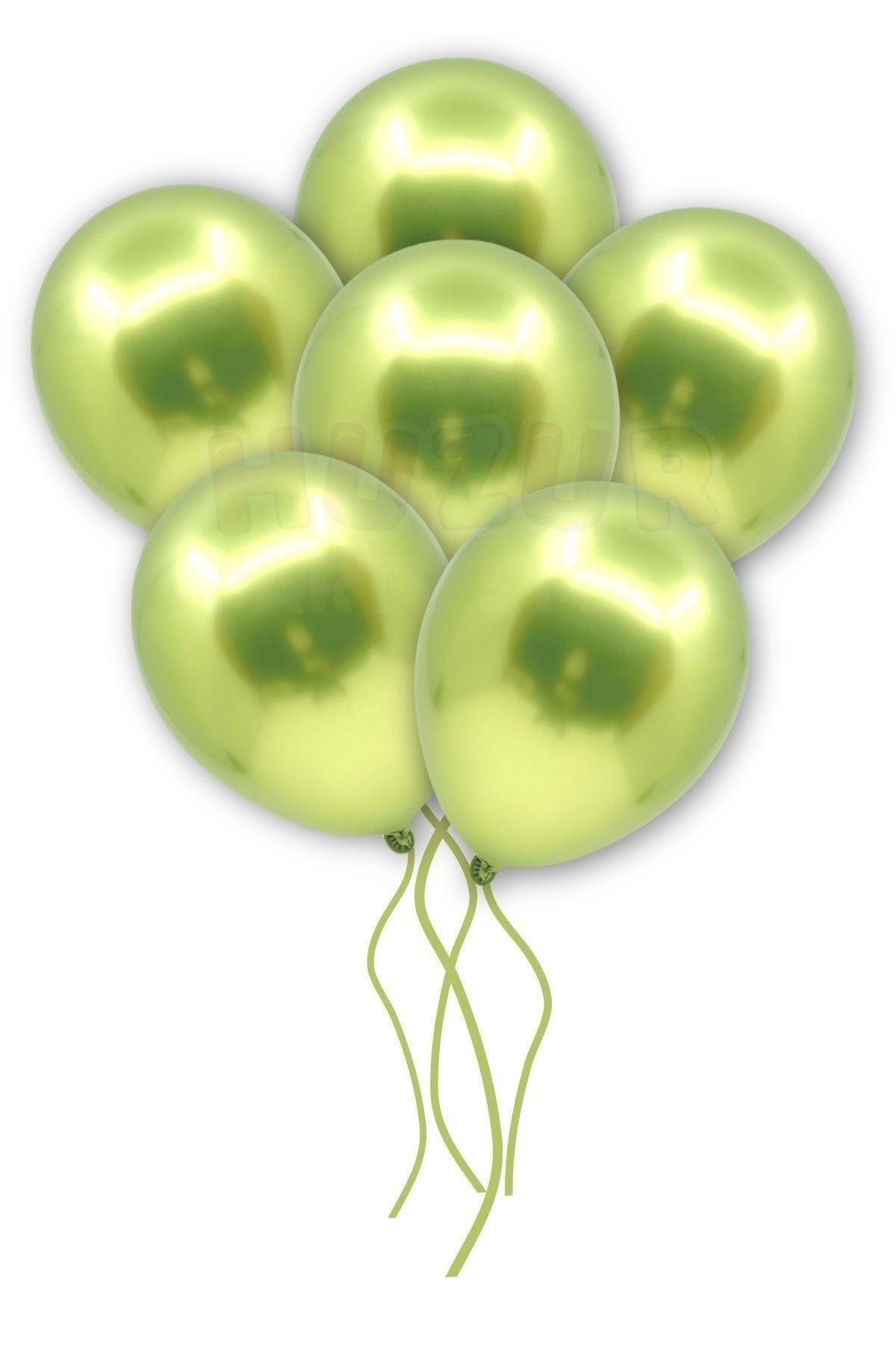 Açık Yeşil Renkli Krom Balon 50 Adet 30cm Çok Parlak Canlı Parti Safari Hayvanları Doğum Günü Balonu