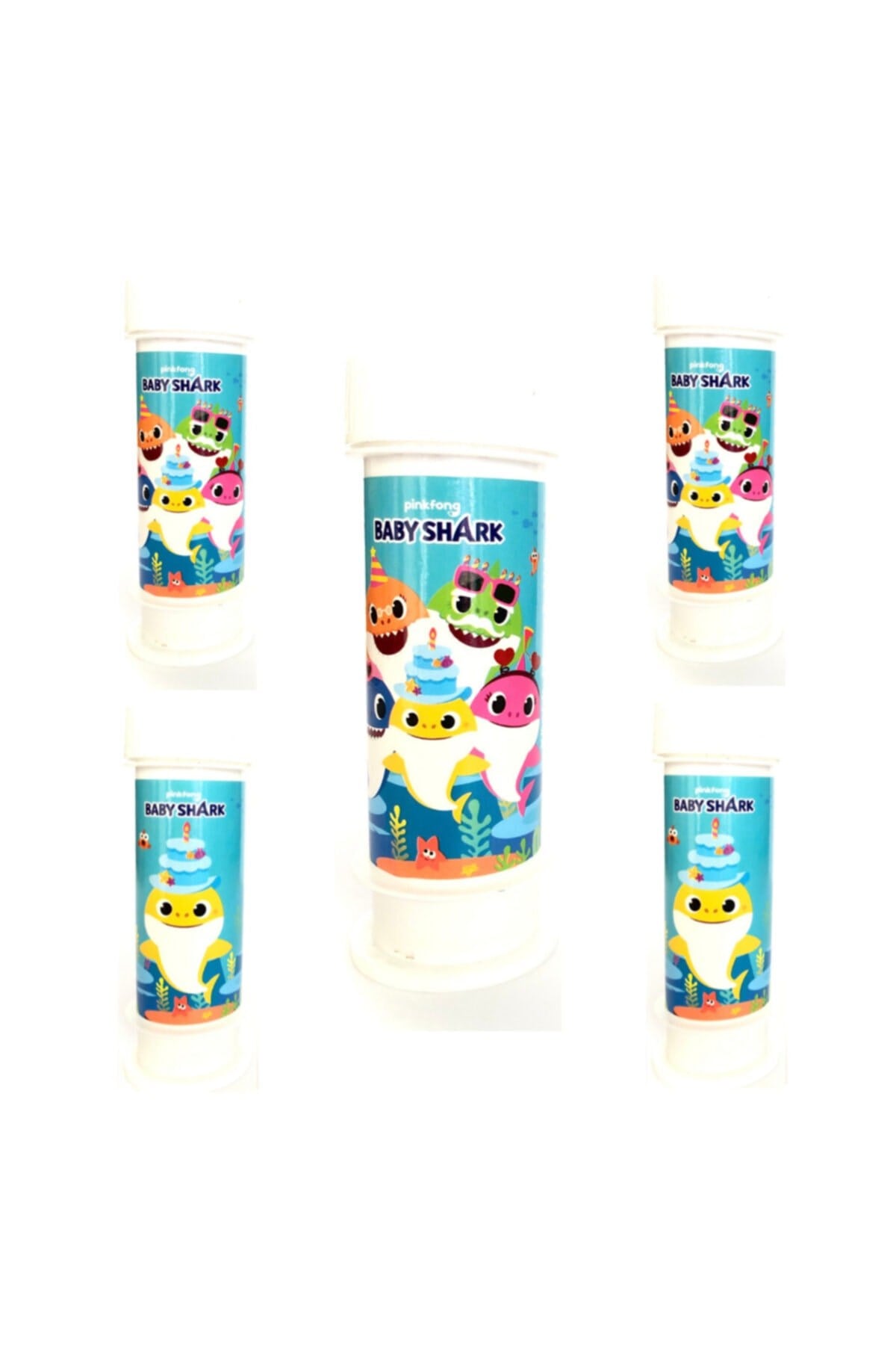 Baby Shark Köpek Balığı Temalı Konsept 5li Köpük Balon Baby Shark Karakter Köpük Baloncuk 60 Ml