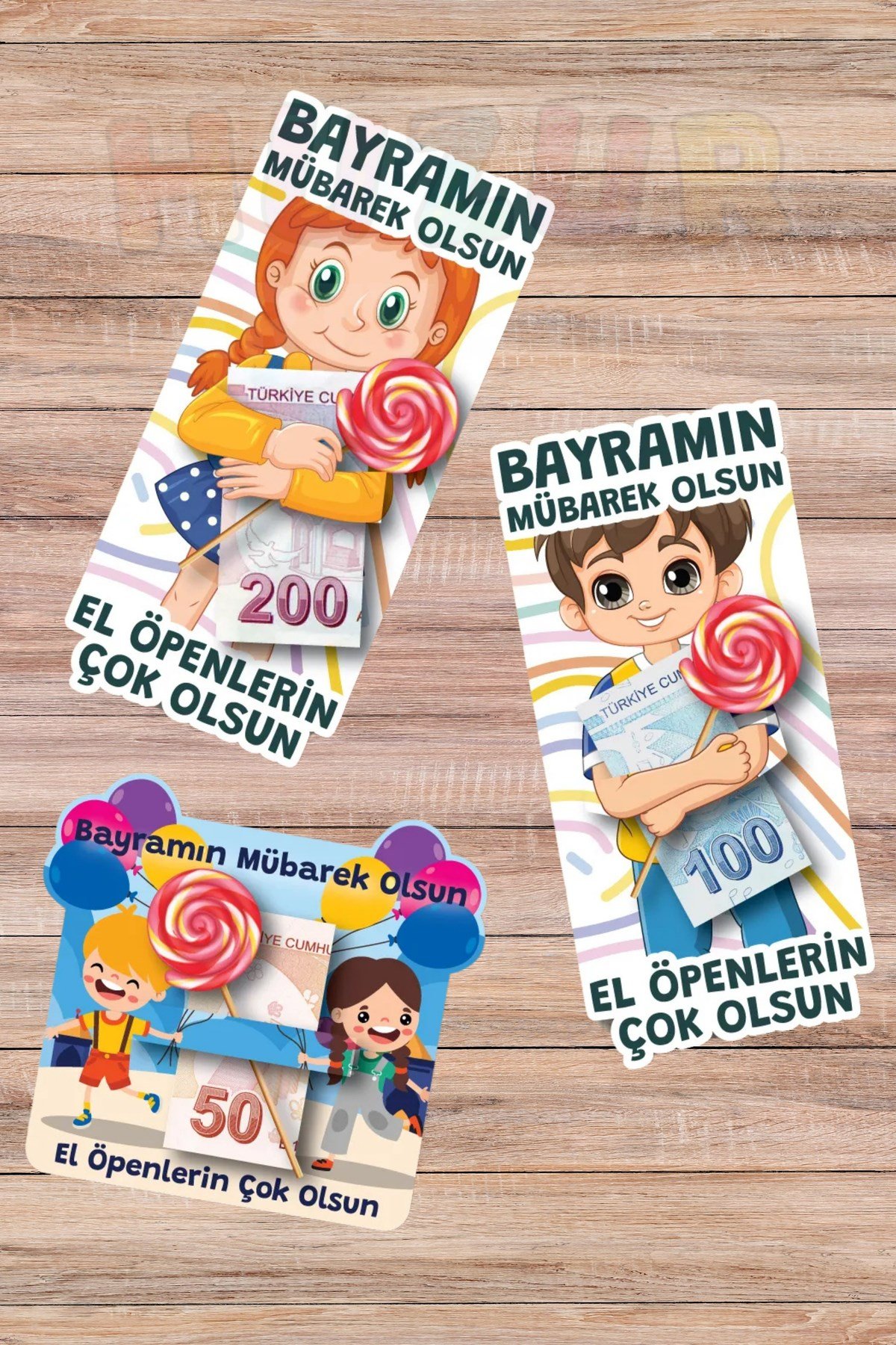 Bayramlık Harçlık Kartı 10 Adet Ramazan Bayramı Kurban Bayramı Çocuk Hediye Tebrik Para Kartı