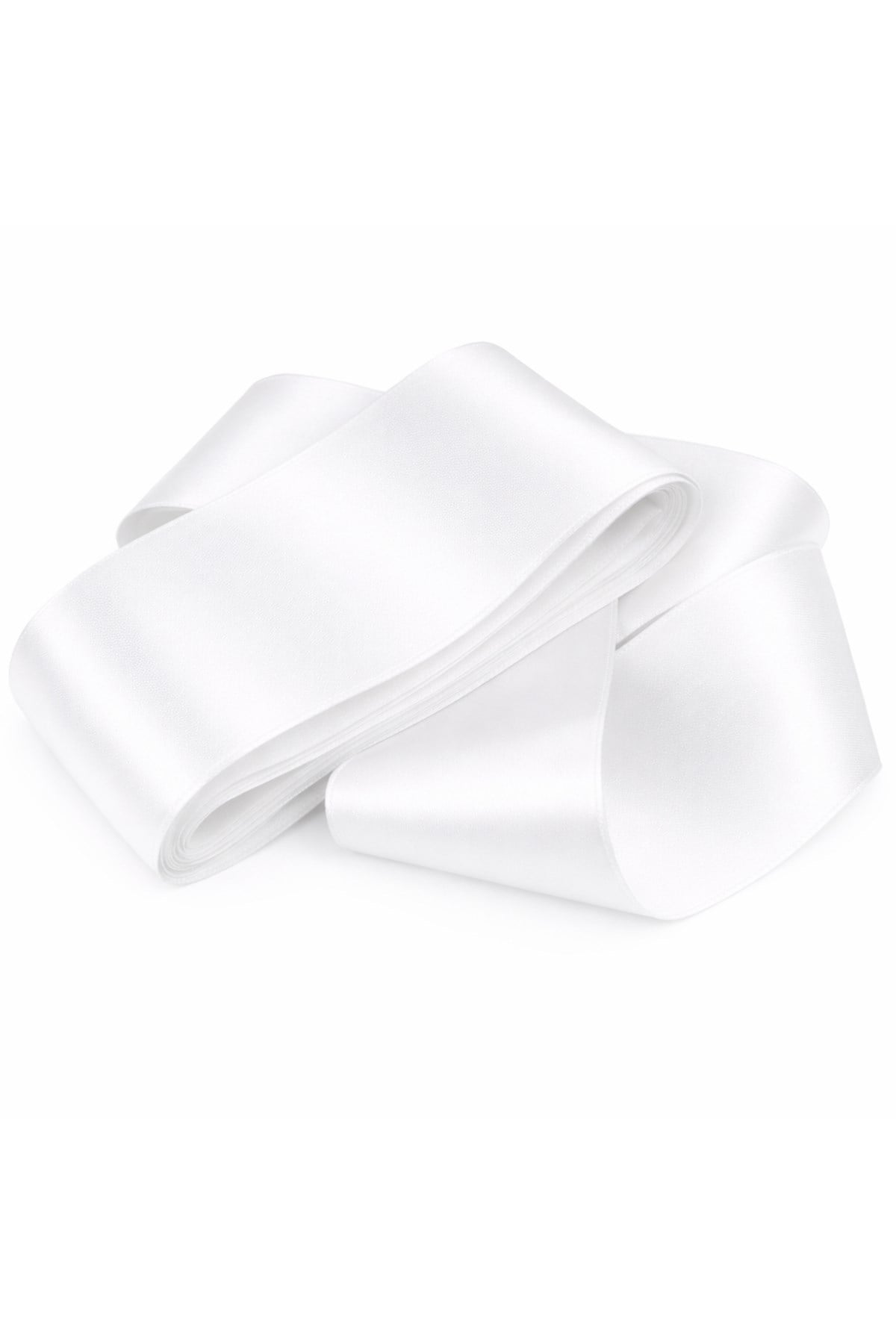 Beyaz Saten Kurdele 66 Mm (6.6 Cm) 10 Metre Çift Taraflı Düğün Kına Nişan Süsleme Kurdelası