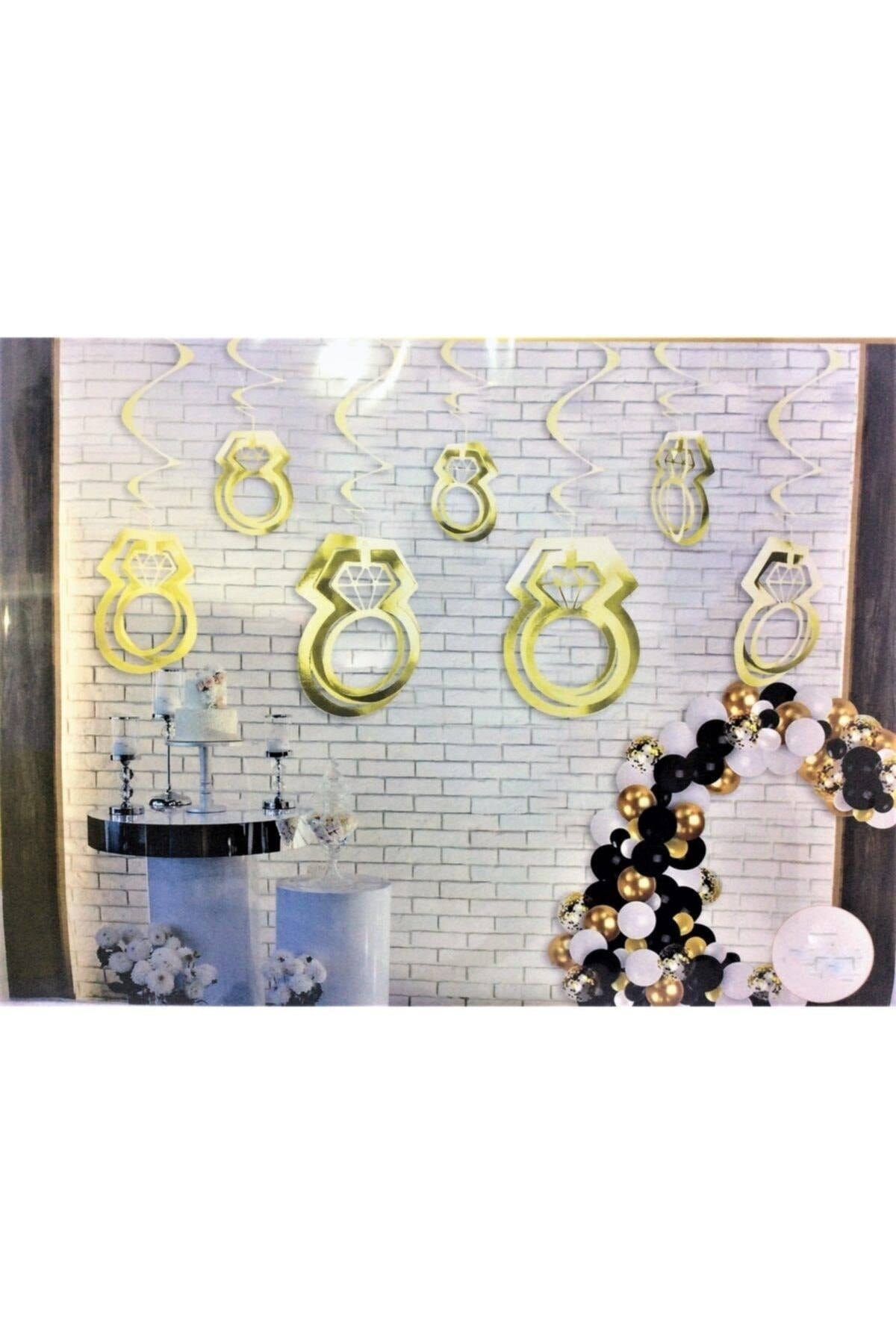 Bride To Be Gold Renkli Yüzük Tavan Süsü Altın Sarısı Bekarlığa Veda Partisi 11 Adet 75 Cm Sarkıt