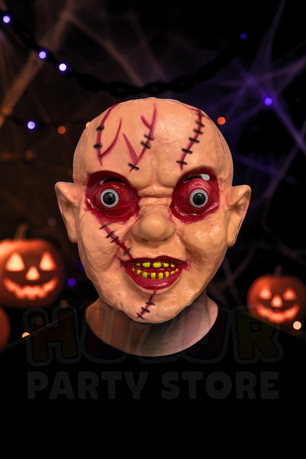 Chucky Maske 23x21 Cm Plastik Dikişli Korkunç Yüz Cadılar Bayramı Halloween Parti Kostüm Aksesuar