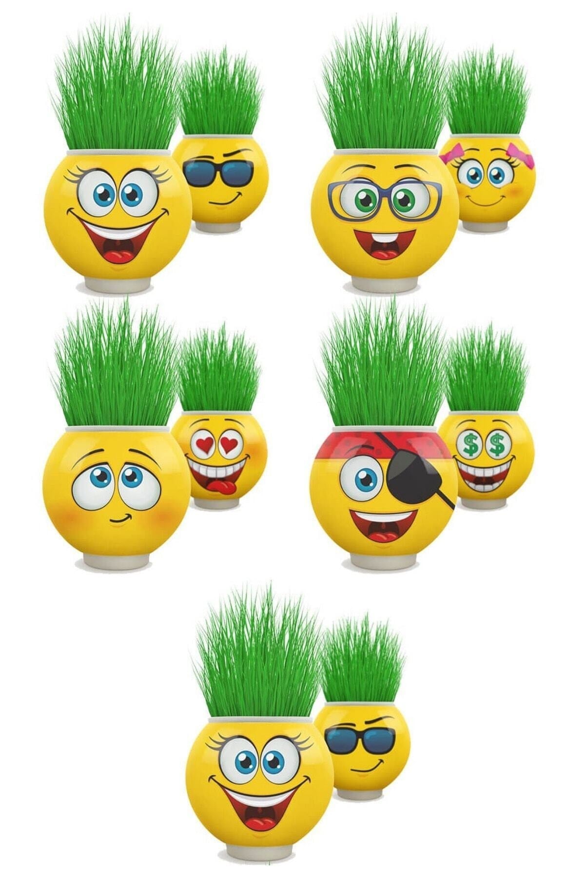 Çim Adam Orijinal 10 Adet Lisanslı Eğlenceli Sevimli Ürün Emojili Çimoji Oyuncaklar