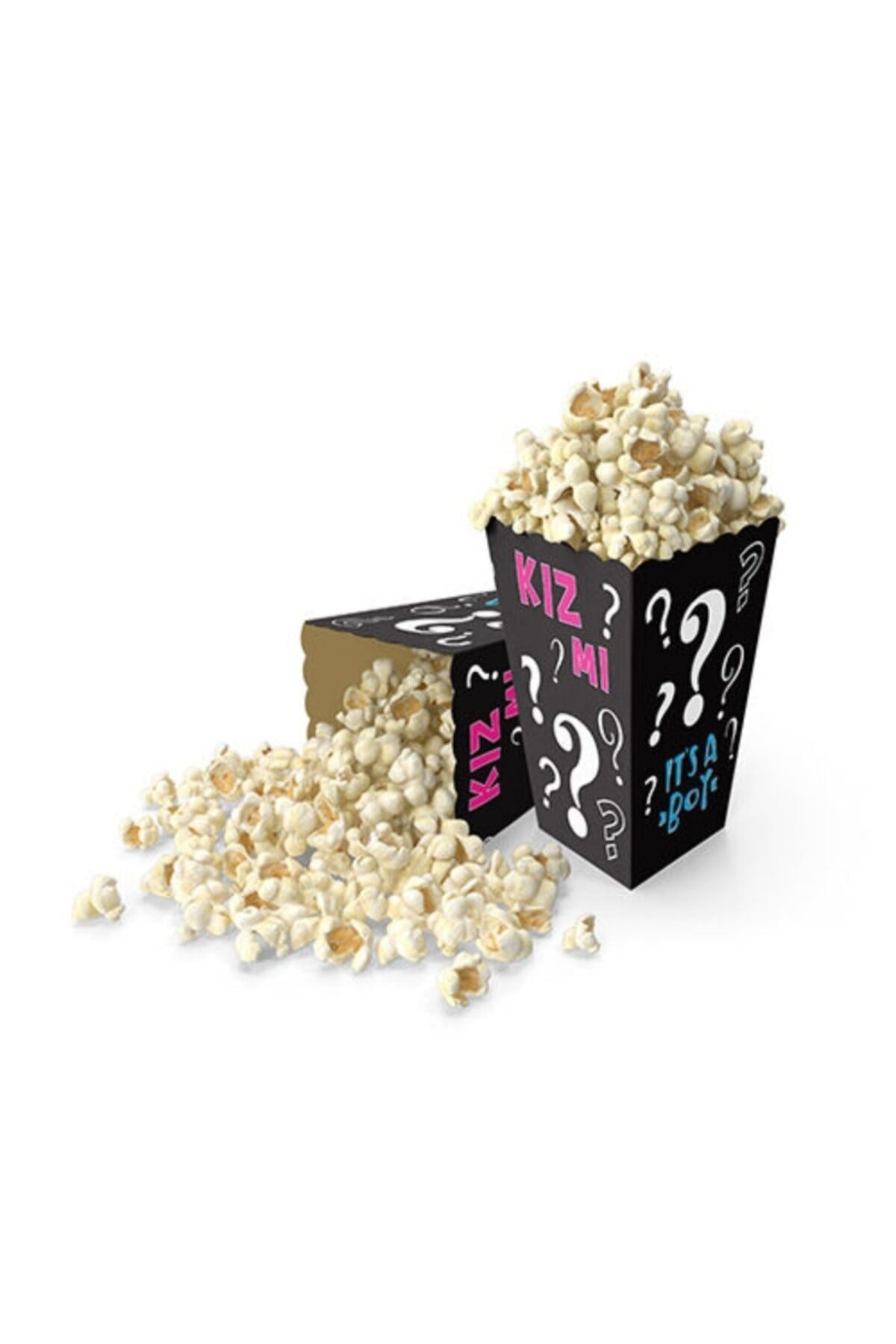 Cinsiyet Belirleme Partisi Mısır Kutusu 8li Kız Mı Erkek Mi Karton Cips Kutusu 8 Adet Pop Corn